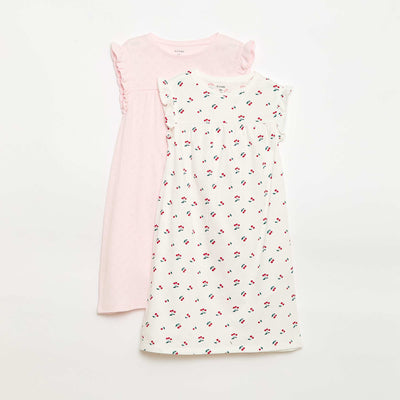 Conjunto de 2 camisones de manga corta BLANCO
