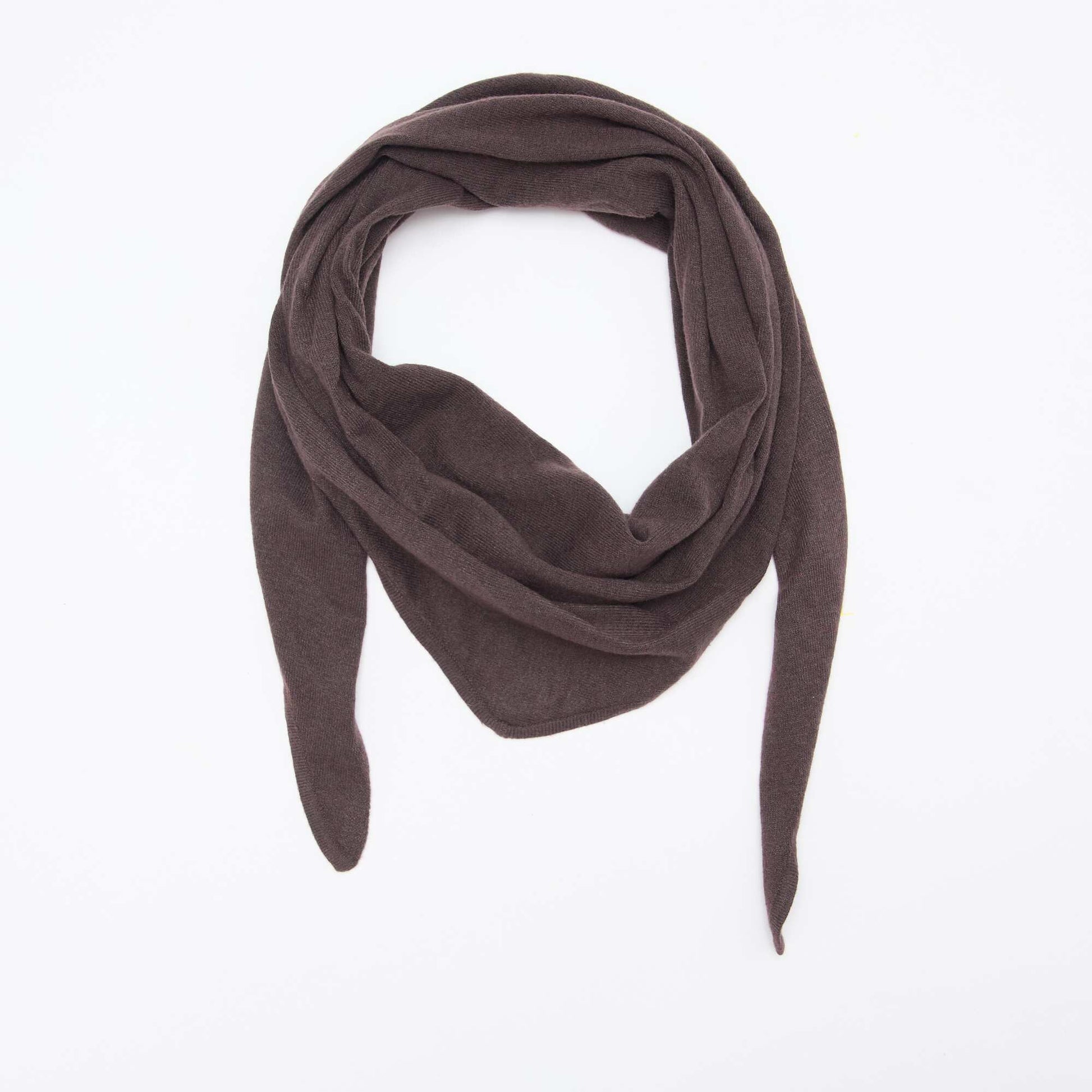 Pañuelo bufanda triangular para anudar MARRON