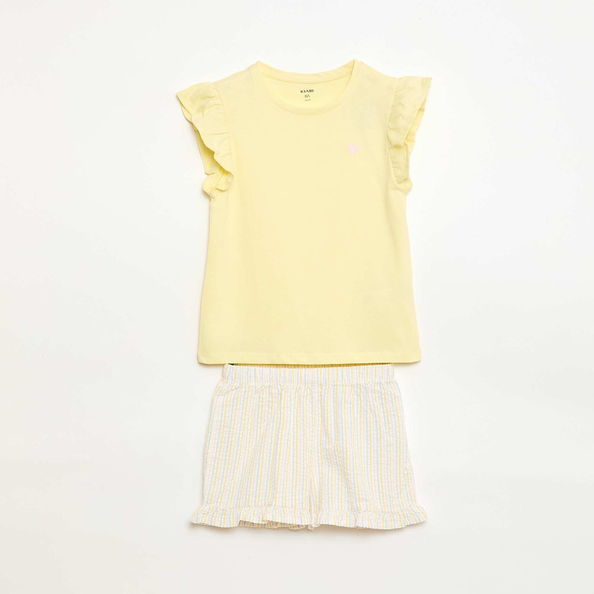 Conjunto de pijama corto camiseta + pantalón corto - 2 piezas AMARILLO