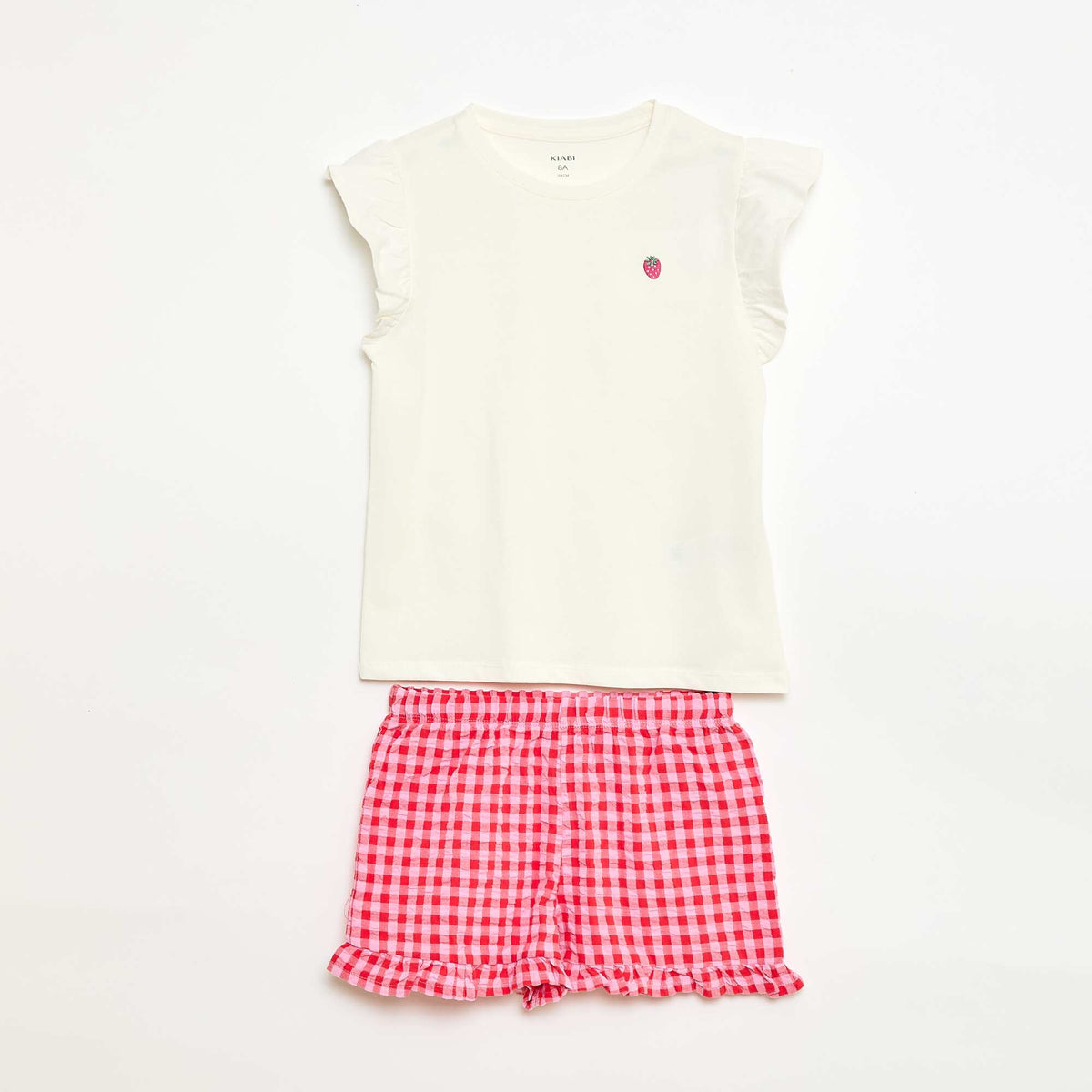 Conjunto de pijama corto camiseta + pantalón corto - 2 piezas BLANCO