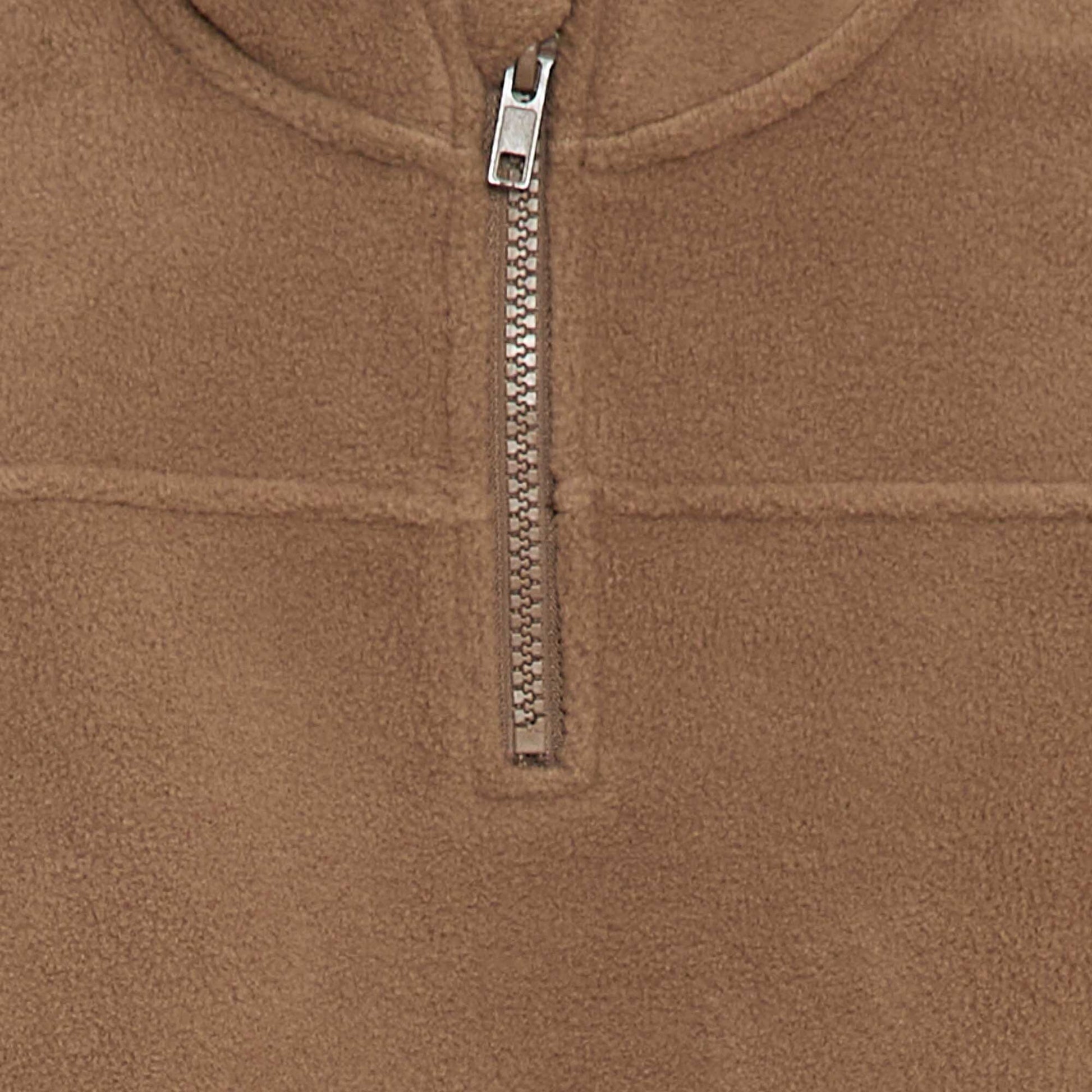 Buzo polar con cuello con cremallera MARRON