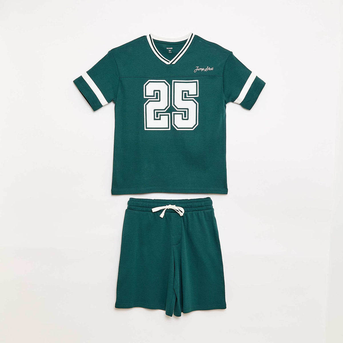 Conjunto de pijama de manga corta en algodón VERDE