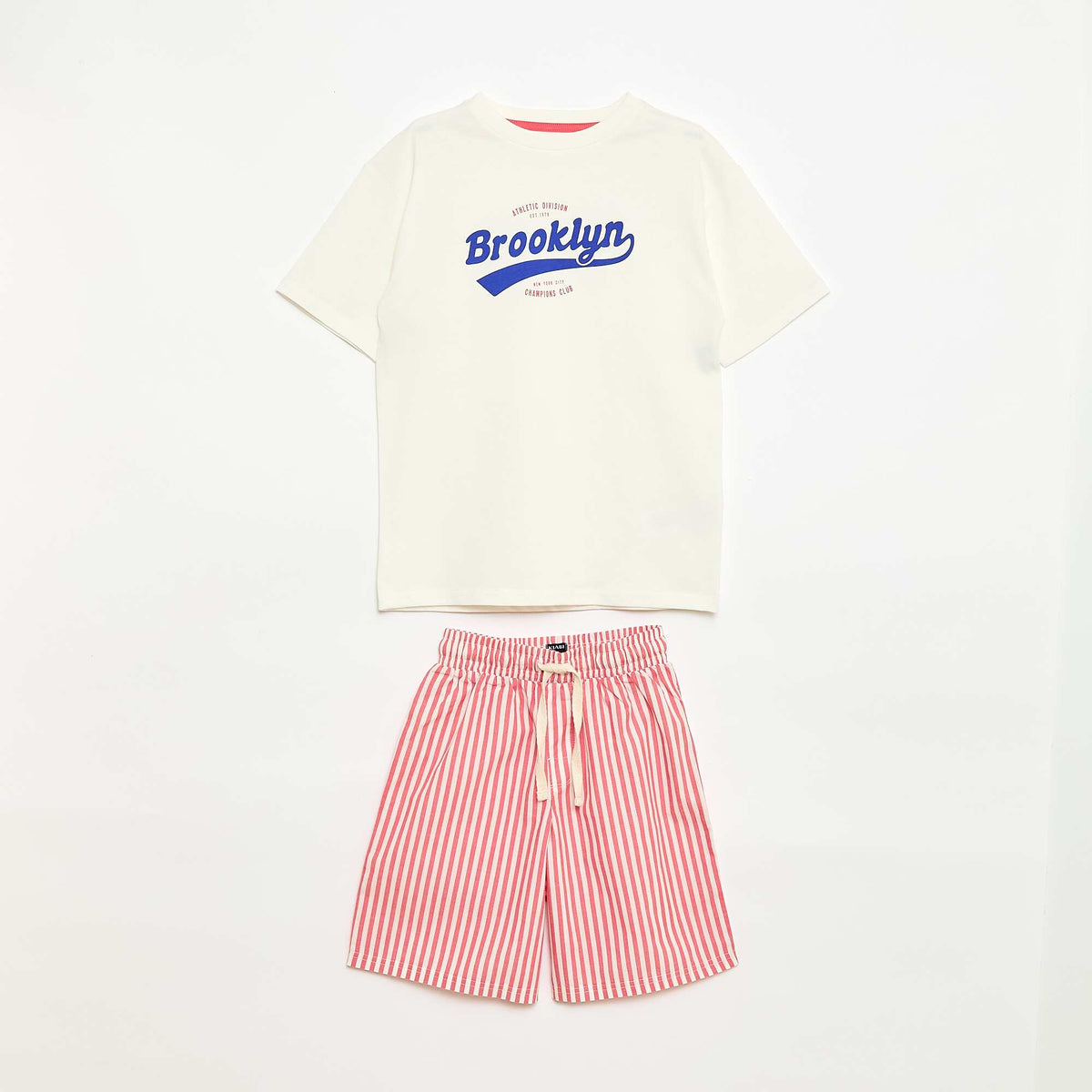 Pack pijama corto camiseta + pantalón corto - 2 piezas BLANCO
