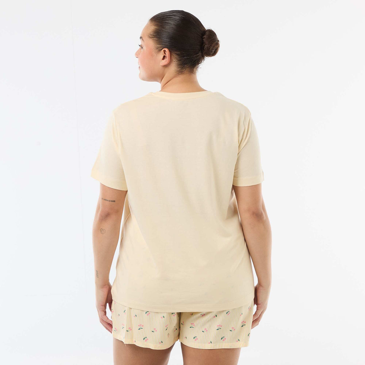 Pijama corto camiseta + pantalón corto - 2 piezas AMARILLO