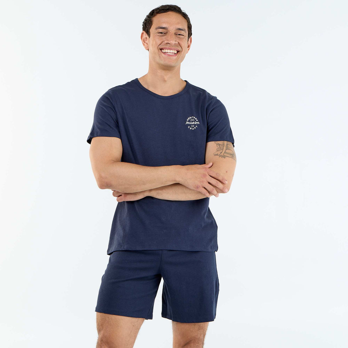 Conjunto de pijama corto camiseta + pantalón corto - 2 piezas AZUL