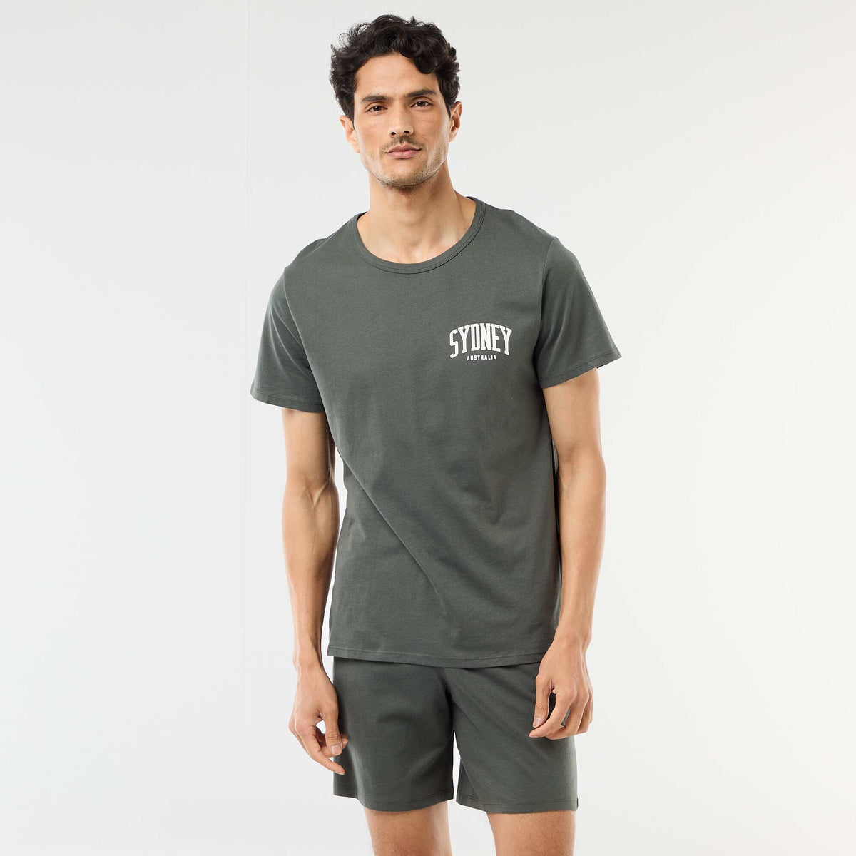 Conjunto de pijama corto camiseta + pantalón corto - 2 piezas VERDE