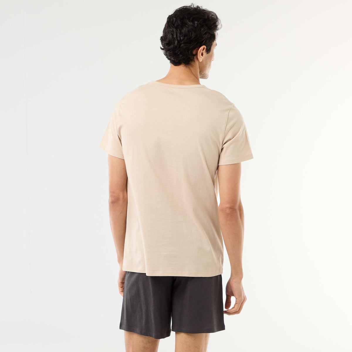 Conjunto de pijama corto camiseta + pantalón corto - 2 piezas BEIGE