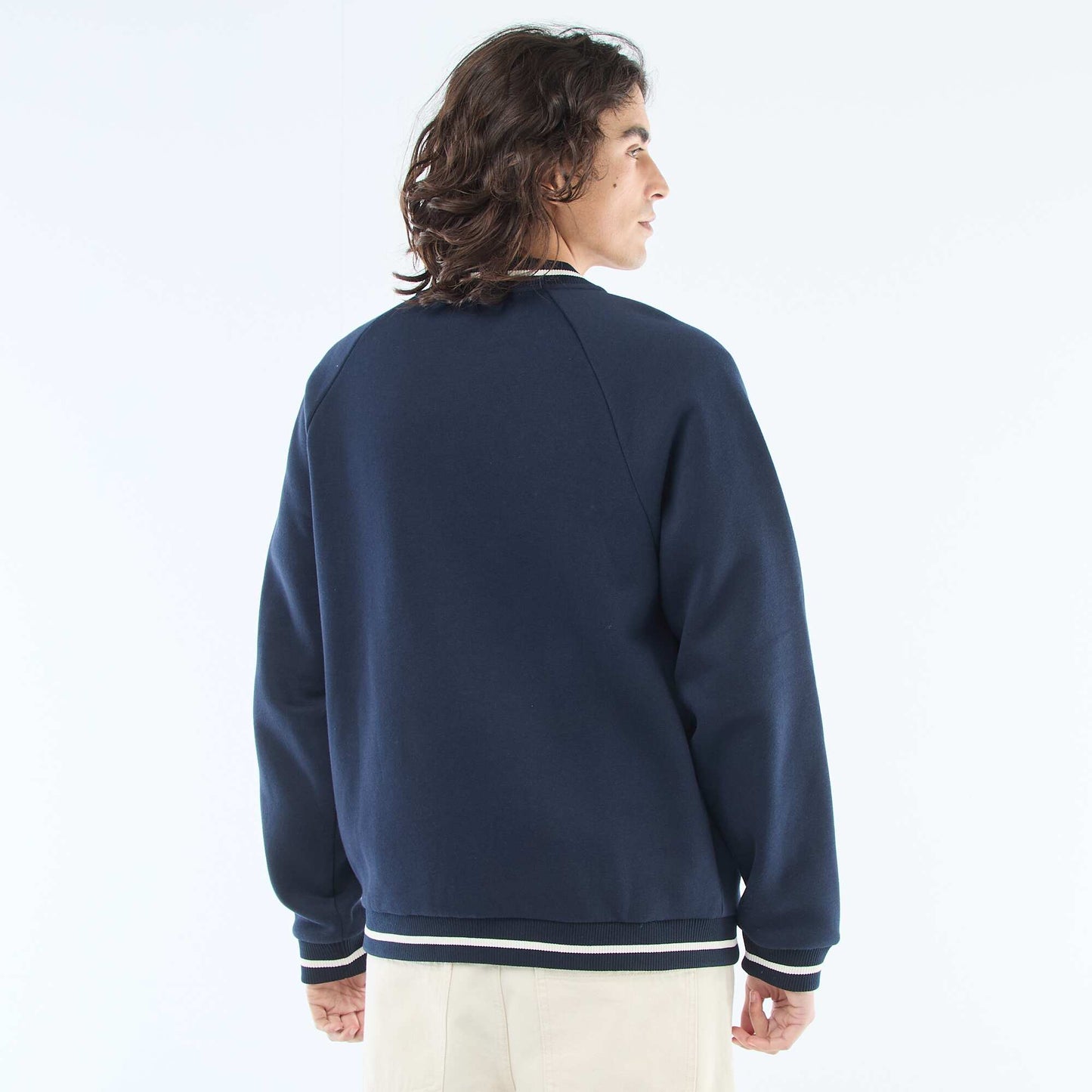 Chaqueta de felpa estilo americano AZUL