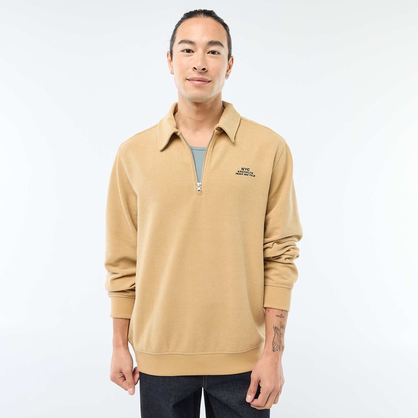 Buzo en tejido gofrado BEIGE