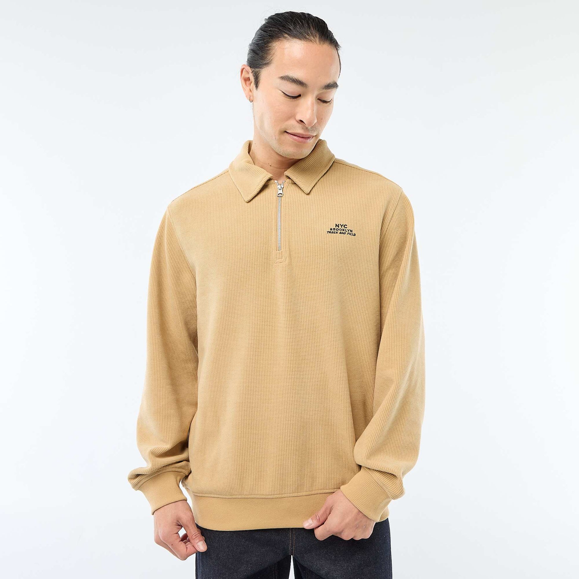 Buzo en tejido gofrado BEIGE