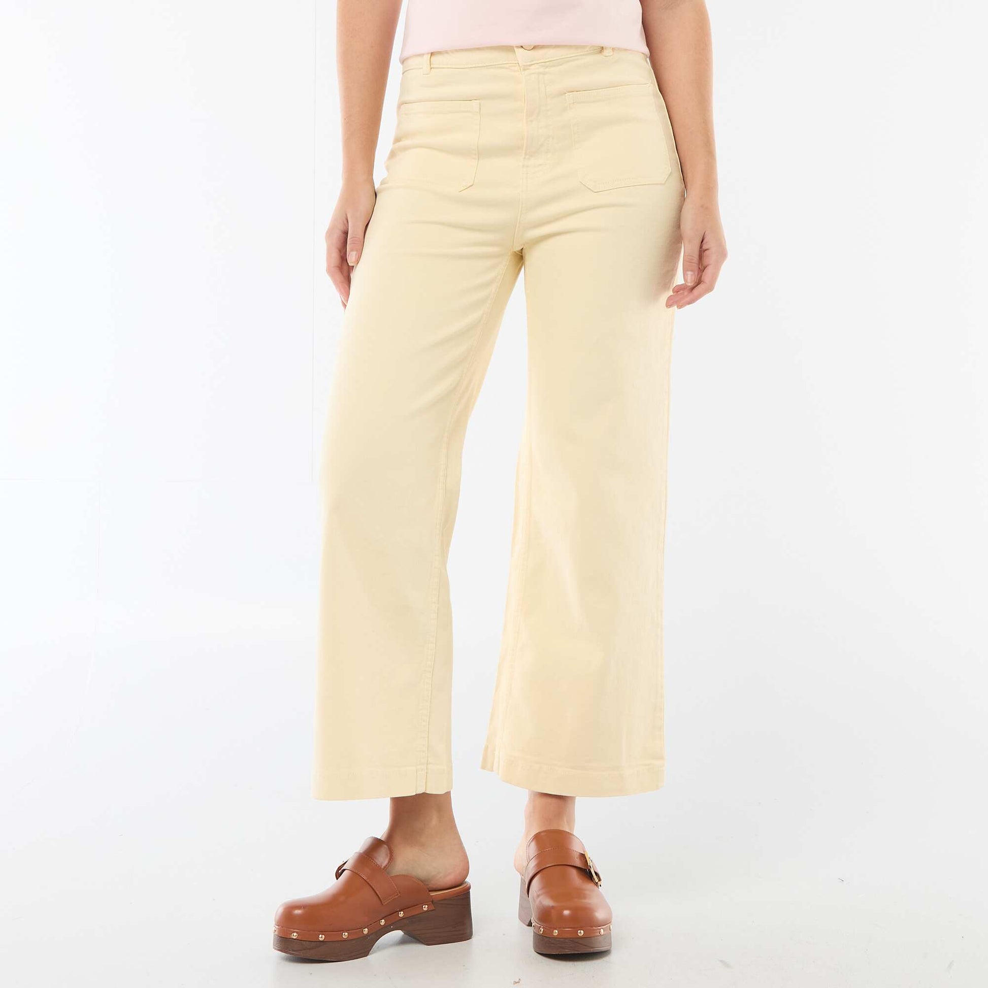 Pantalón wide leg colorido AMARILLO