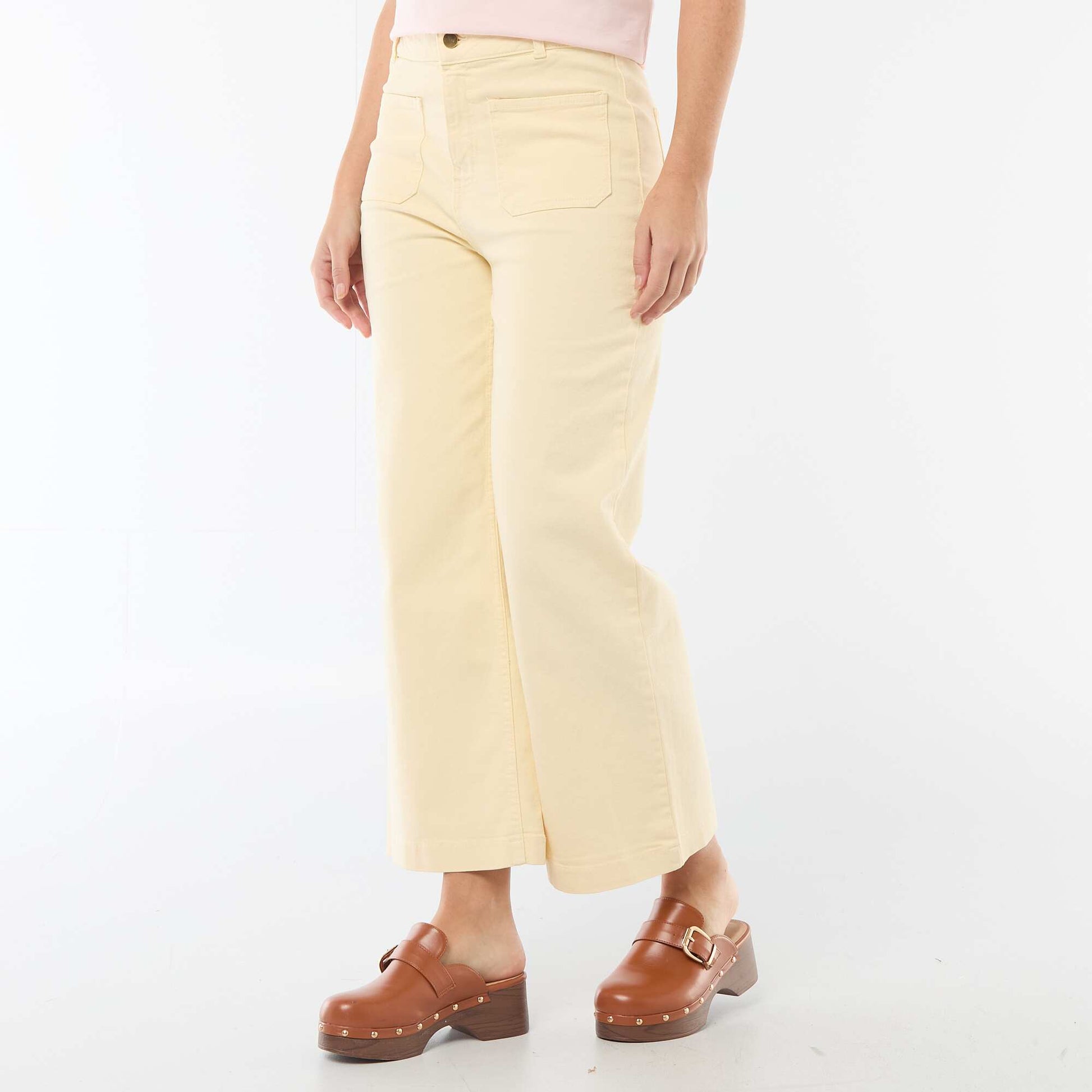 Pantalón wide leg colorido AMARILLO