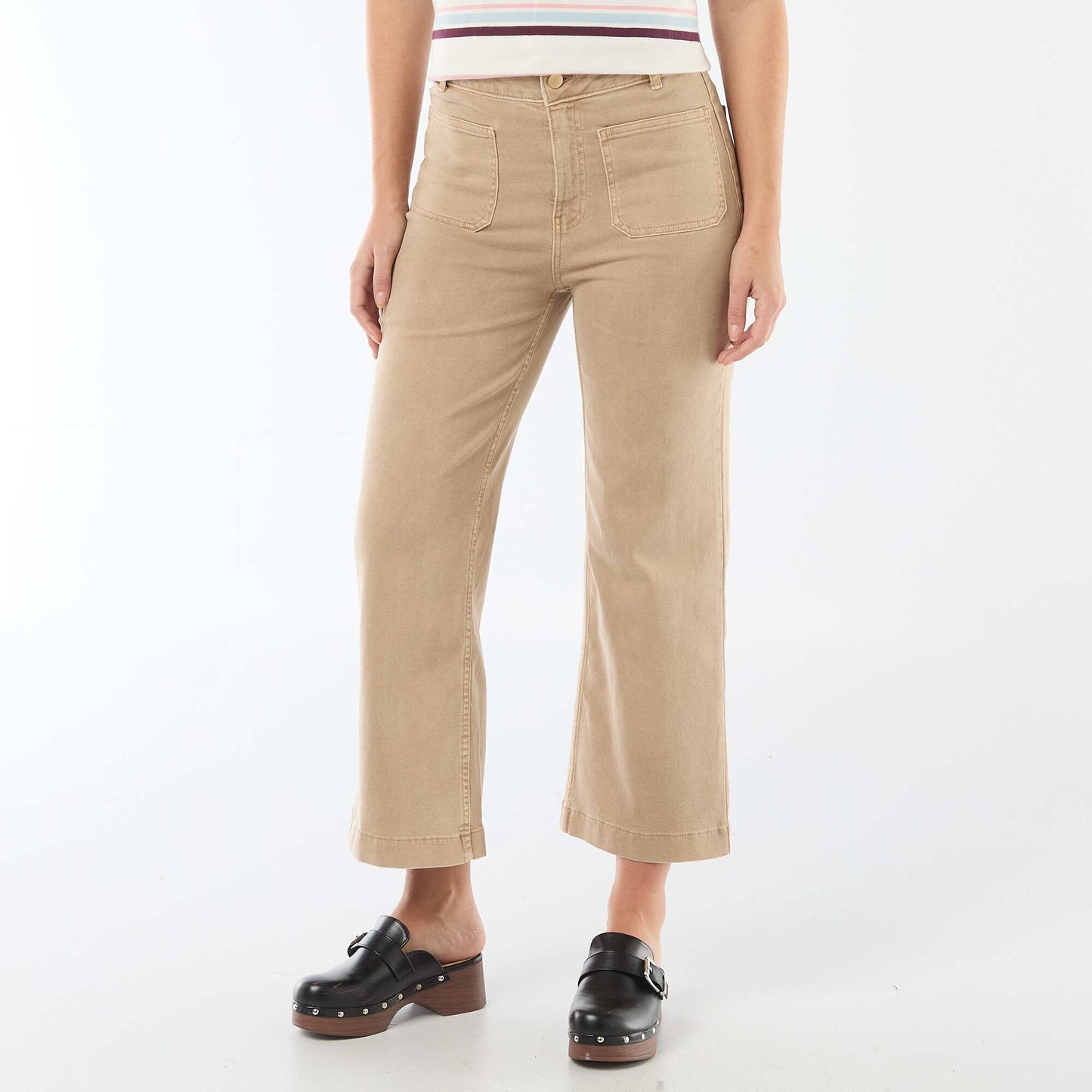 Pantalón wide leg colorido BEIGE