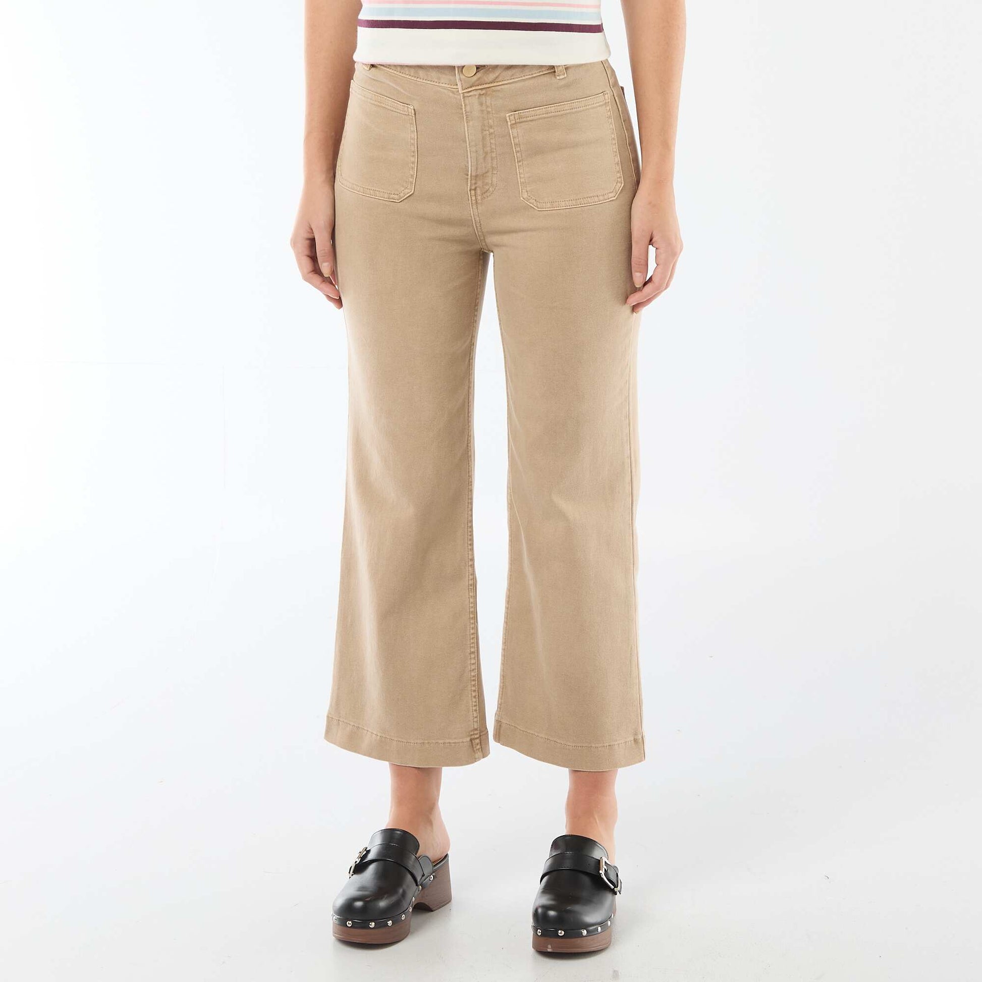 Pantalón wide leg colorido BEIGE
