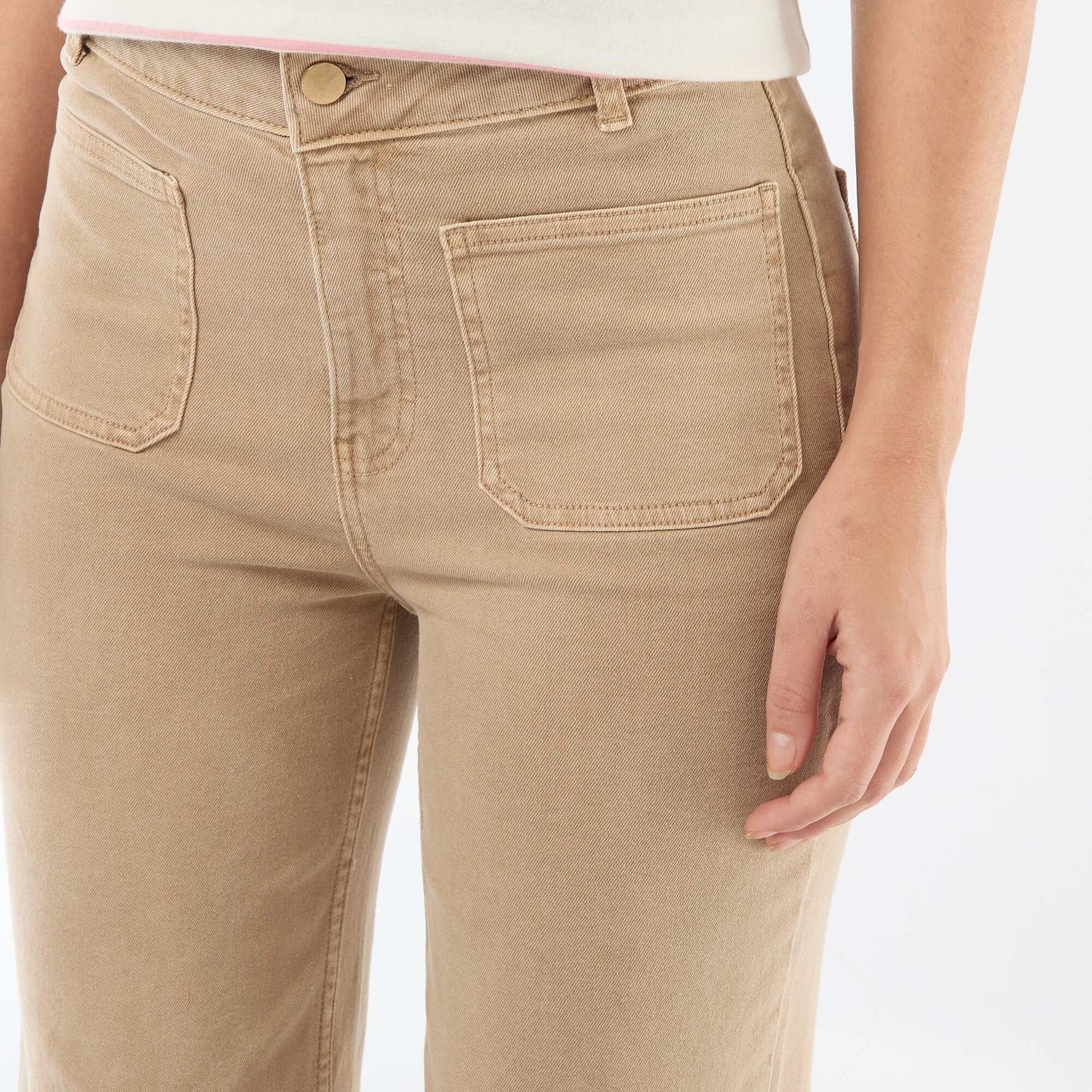 Pantalón wide leg colorido BEIGE