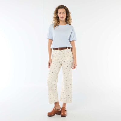 Pantalón wide leg de color BLANCO