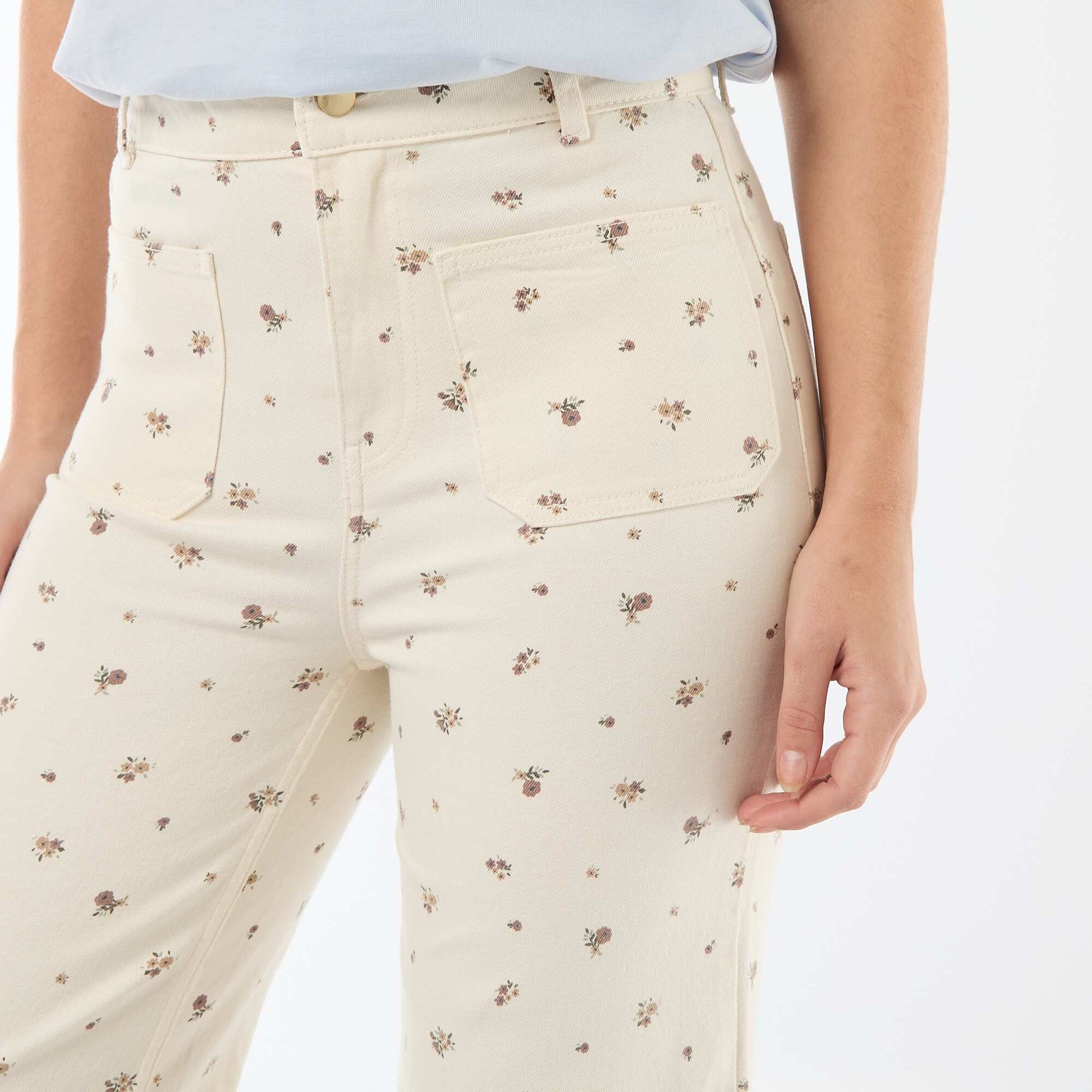 Pantalón wide leg de color BLANCO