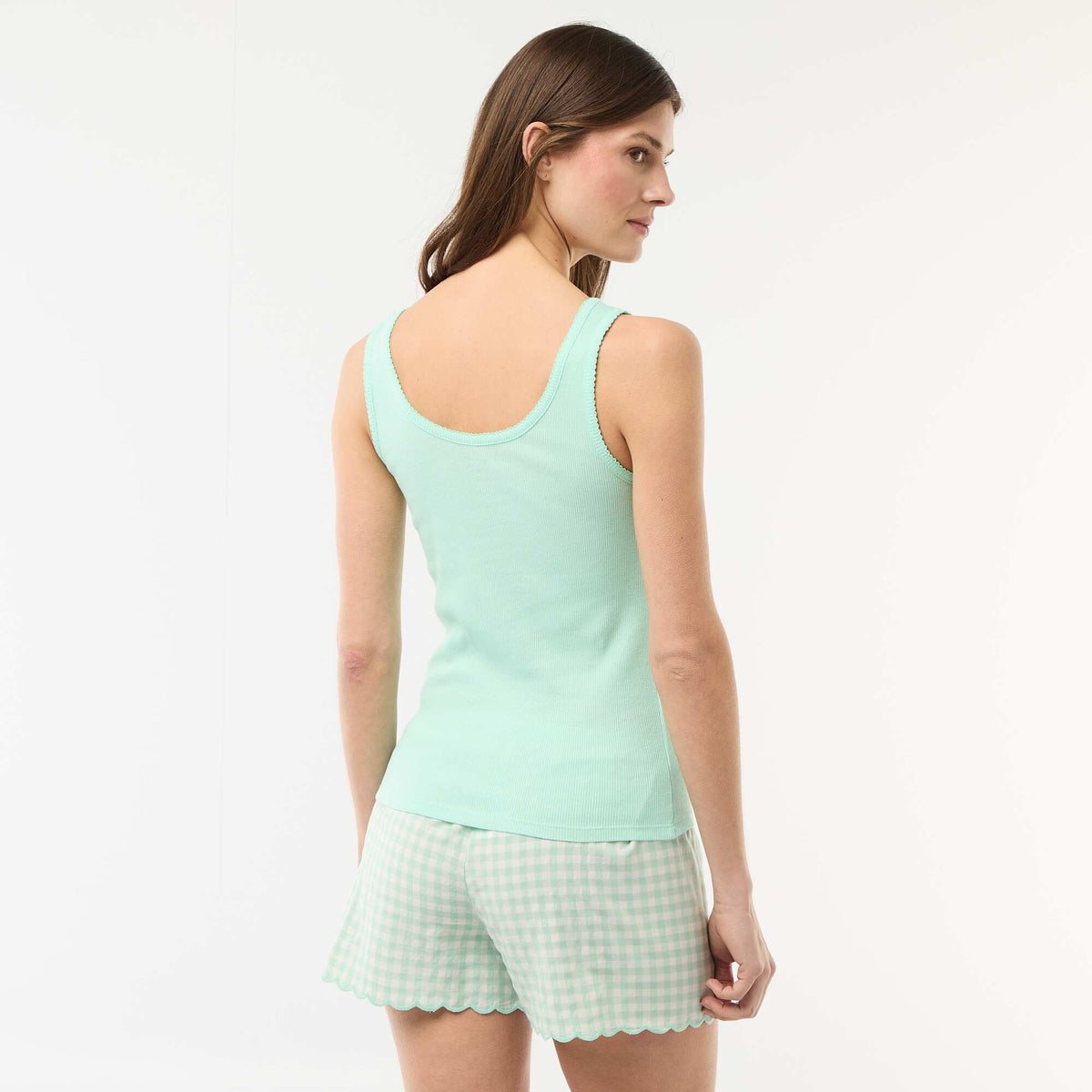 Conjunto de pijama corto vichy - 2 piezas VERDE