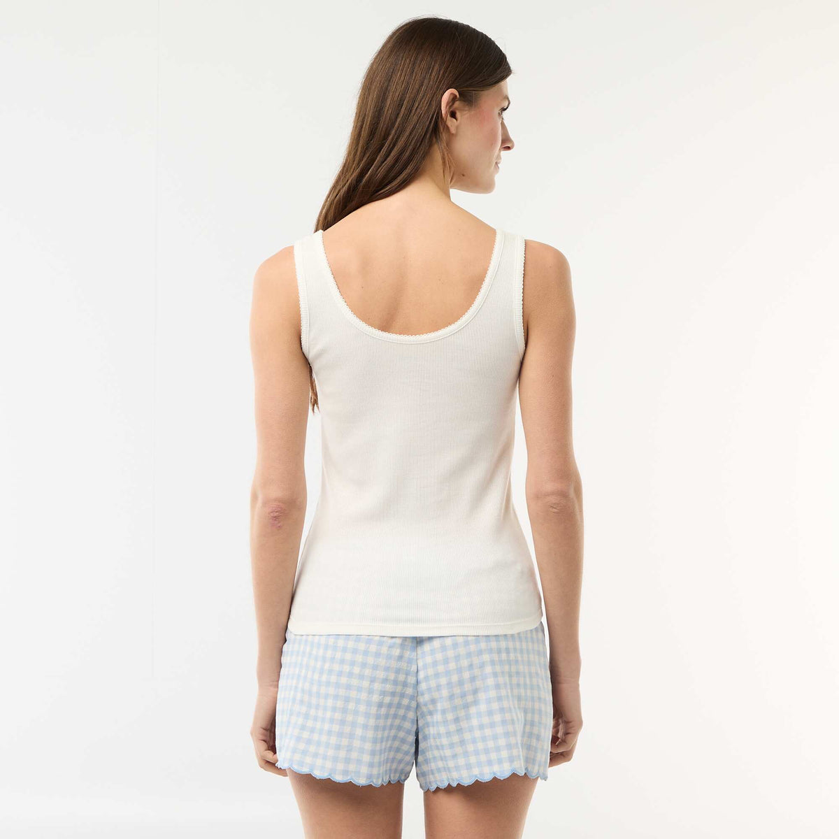 Conjunto de pijama corto vichy - 2 piezas AZUL