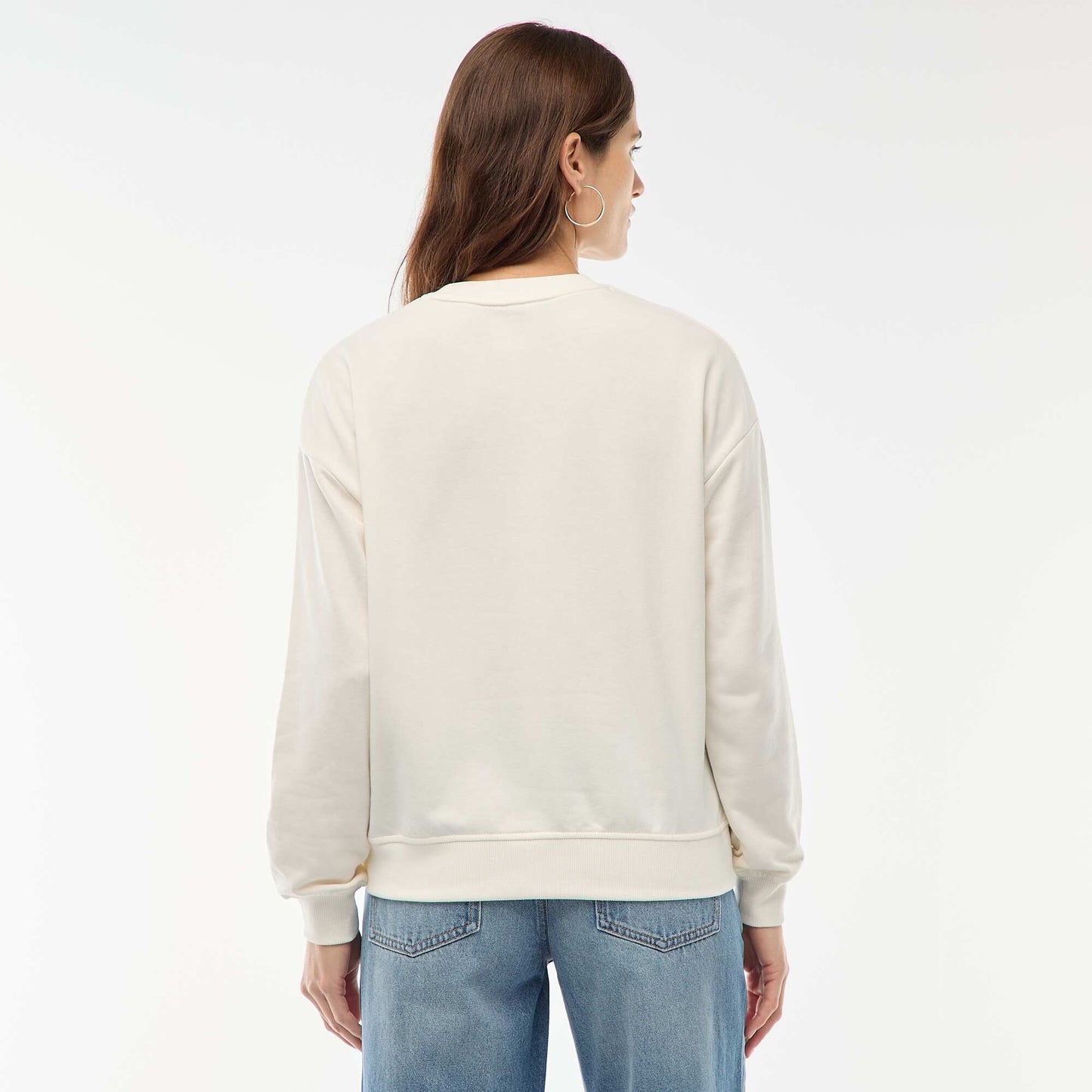 Buzo de felpa ligera con estampado BLANCO