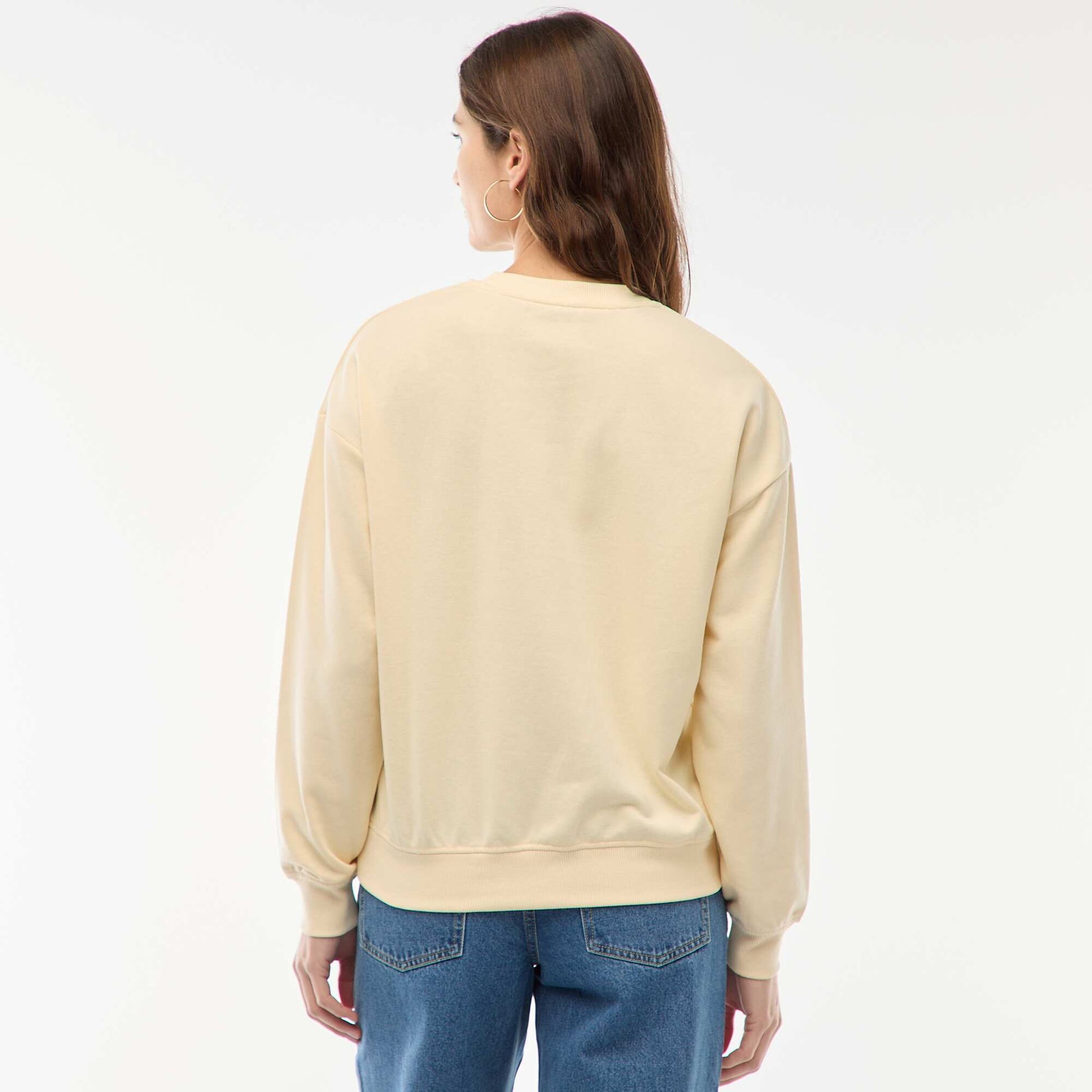 Buzo de felpa ligera con estampado BLANCO