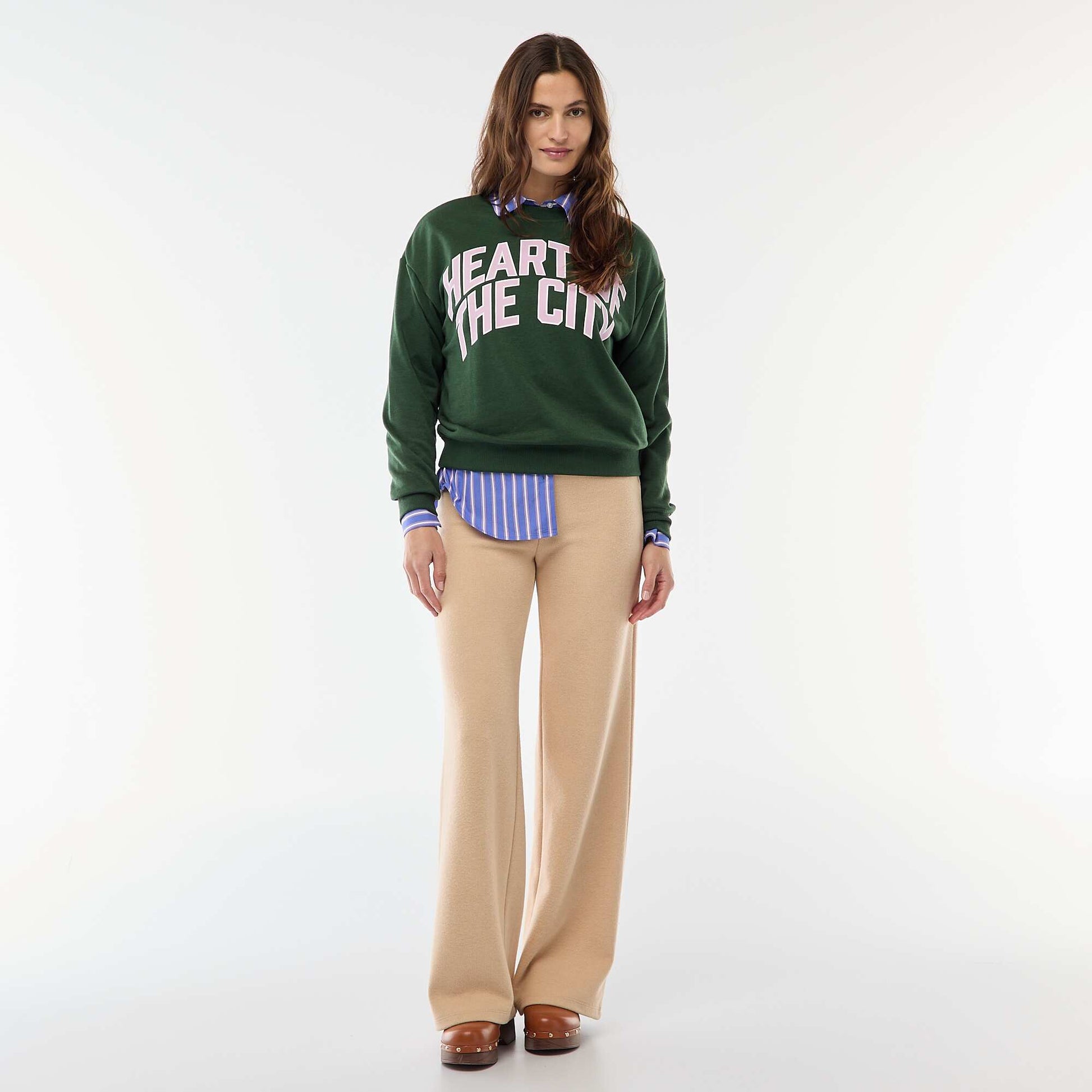 Buzo de felpa ligera con estampado VERDE