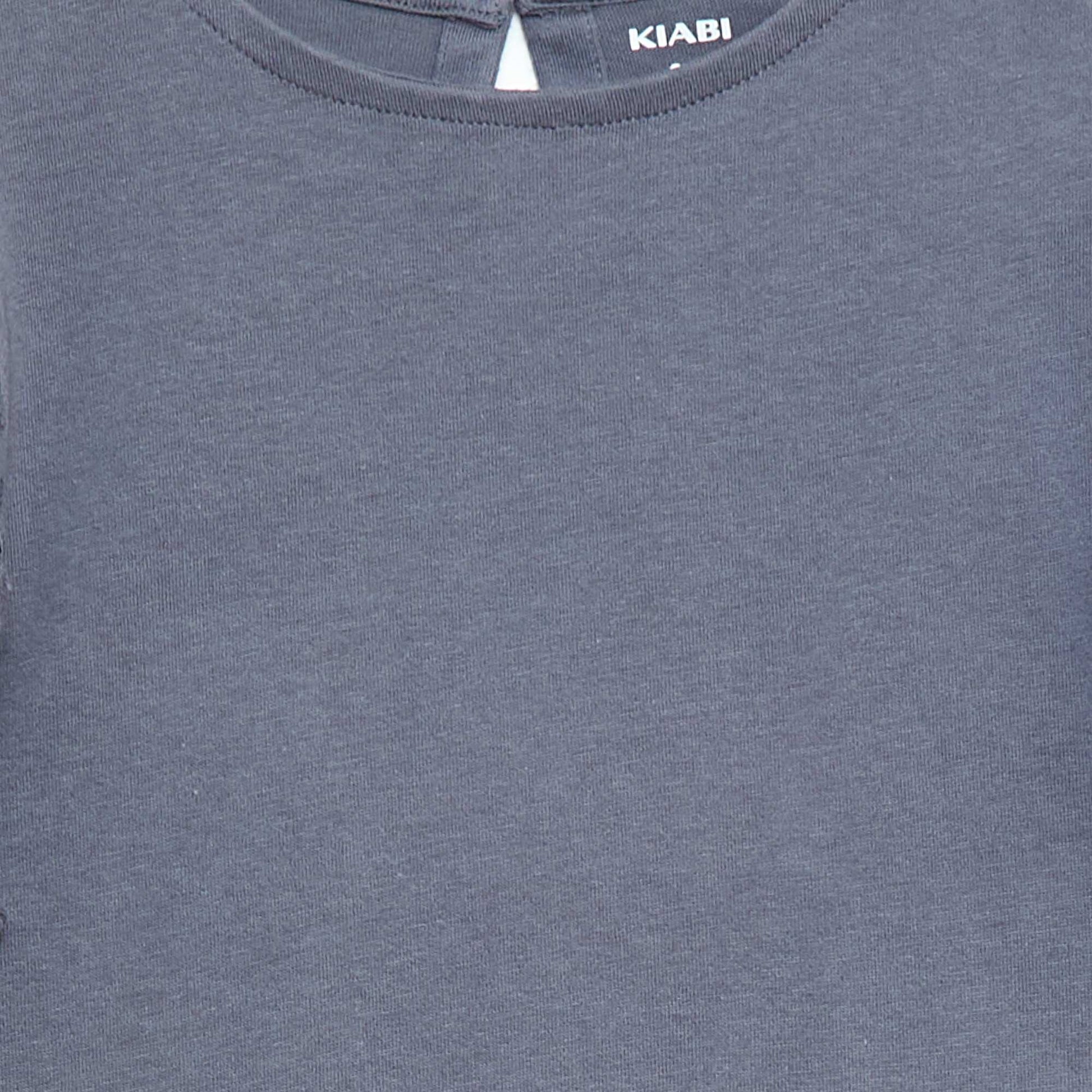 Camiseta de manga corta con bordado inglés GRIS