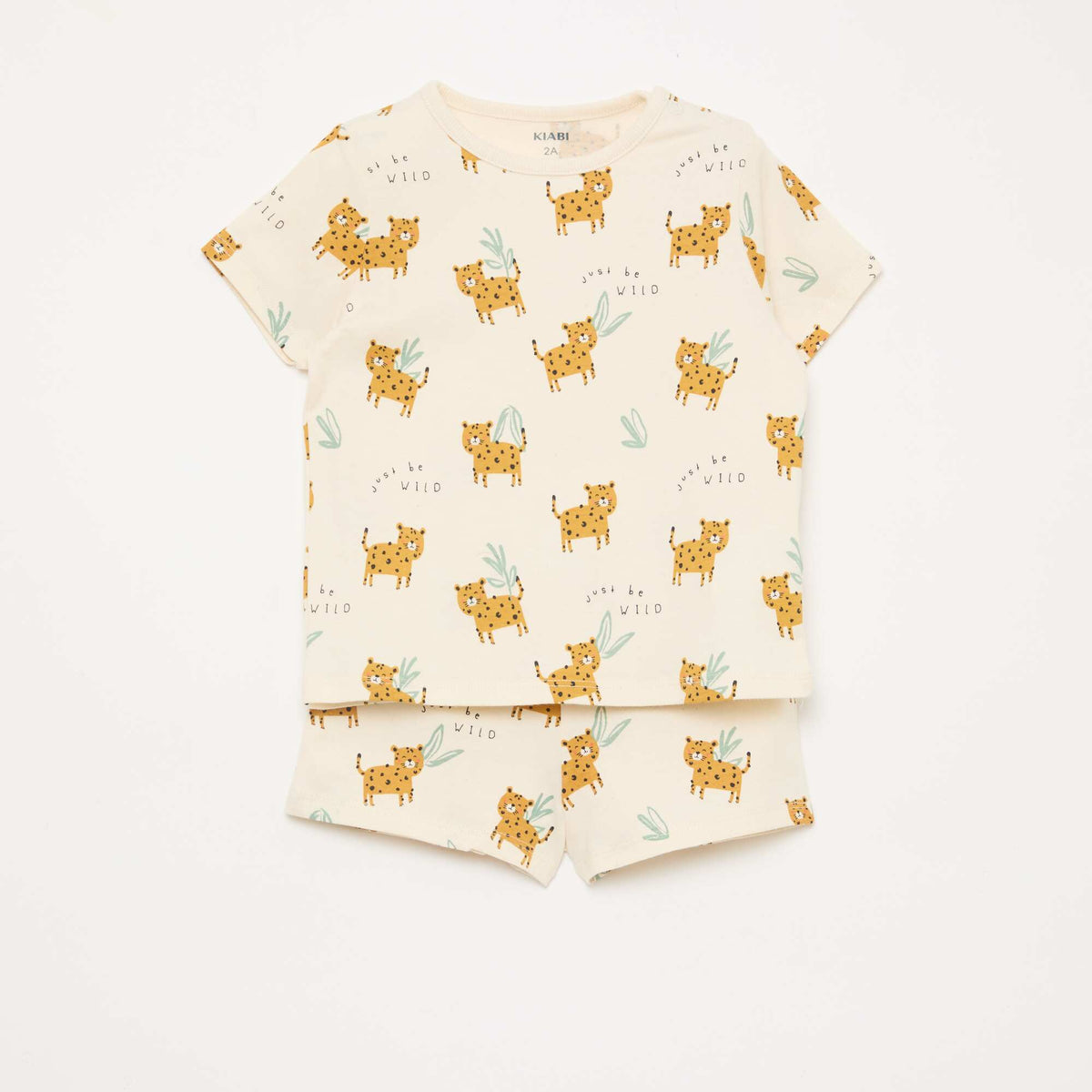 Conjunto de pijama corto camiseta + pantalón corto - 2 piezas BEIGE