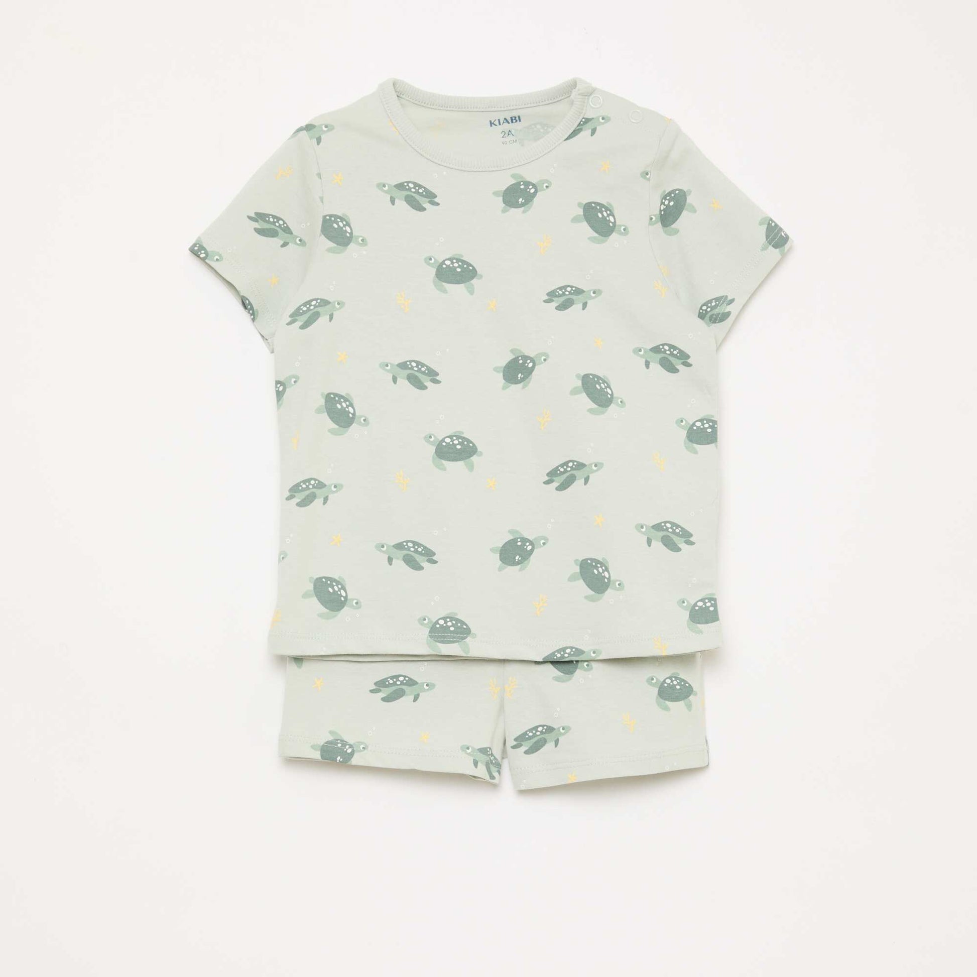 Conjunto de pijama corto camiseta + pantalón corto - 2 piezas VERDE
