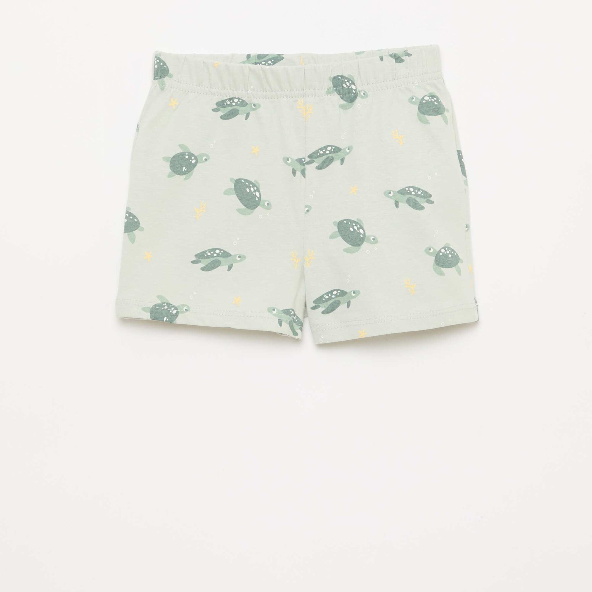 Conjunto de pijama corto camiseta + pantalón corto - 2 piezas VERDE