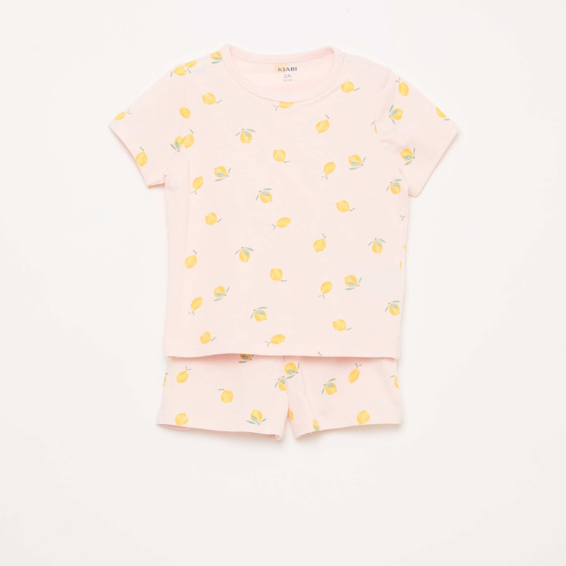 Conjunto de pijama corto camiseta + pantalón corto - 2 piezas ROSA