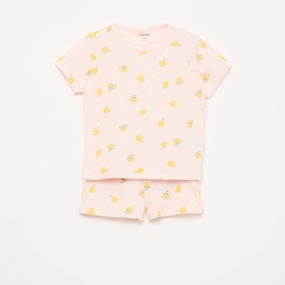 Conjunto de pijama corto camiseta + pantalón corto - 2 piezas ROSA