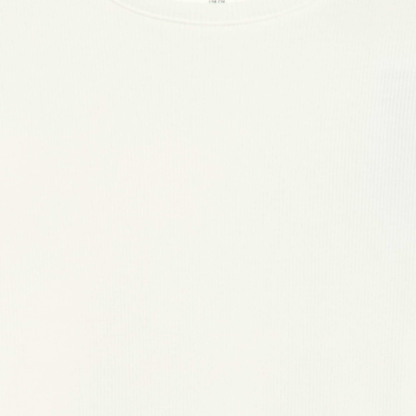 Camiseta de canalé con mangas con volantes BLANCO