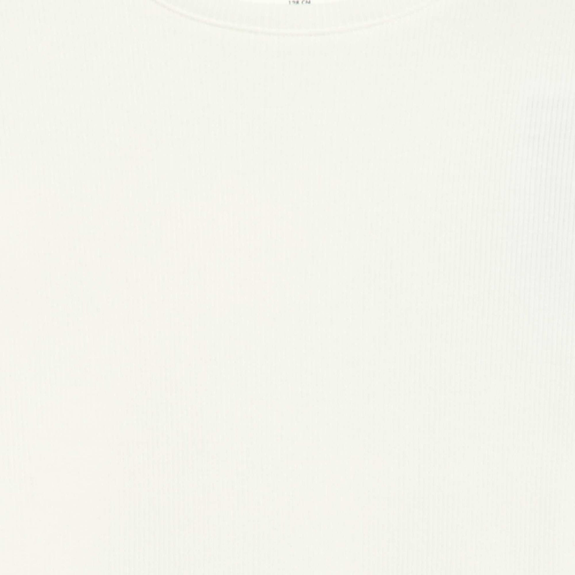Camiseta de canalé con mangas con volantes BLANCO