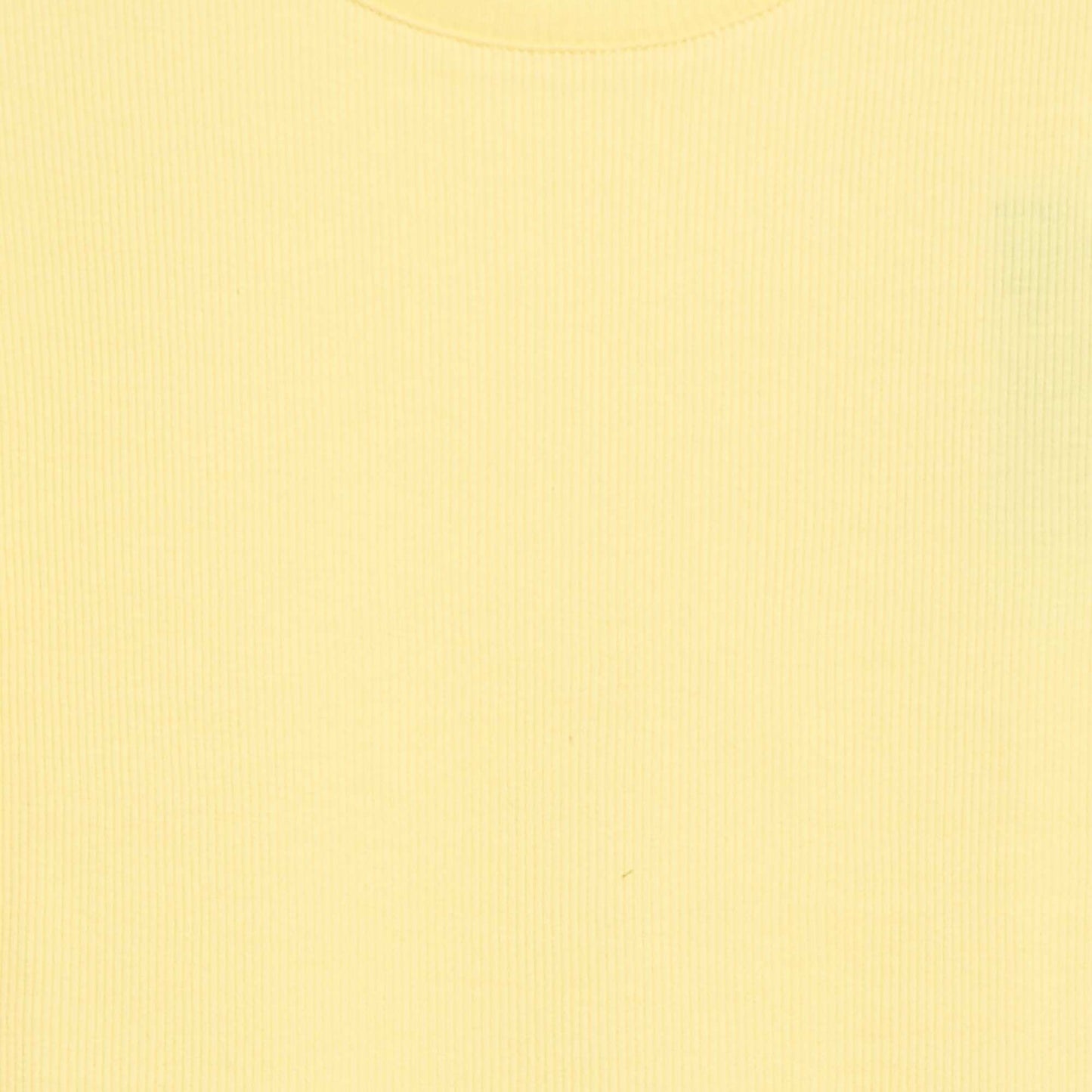 Camiseta de canalé con mangas con volantes AMARILLO