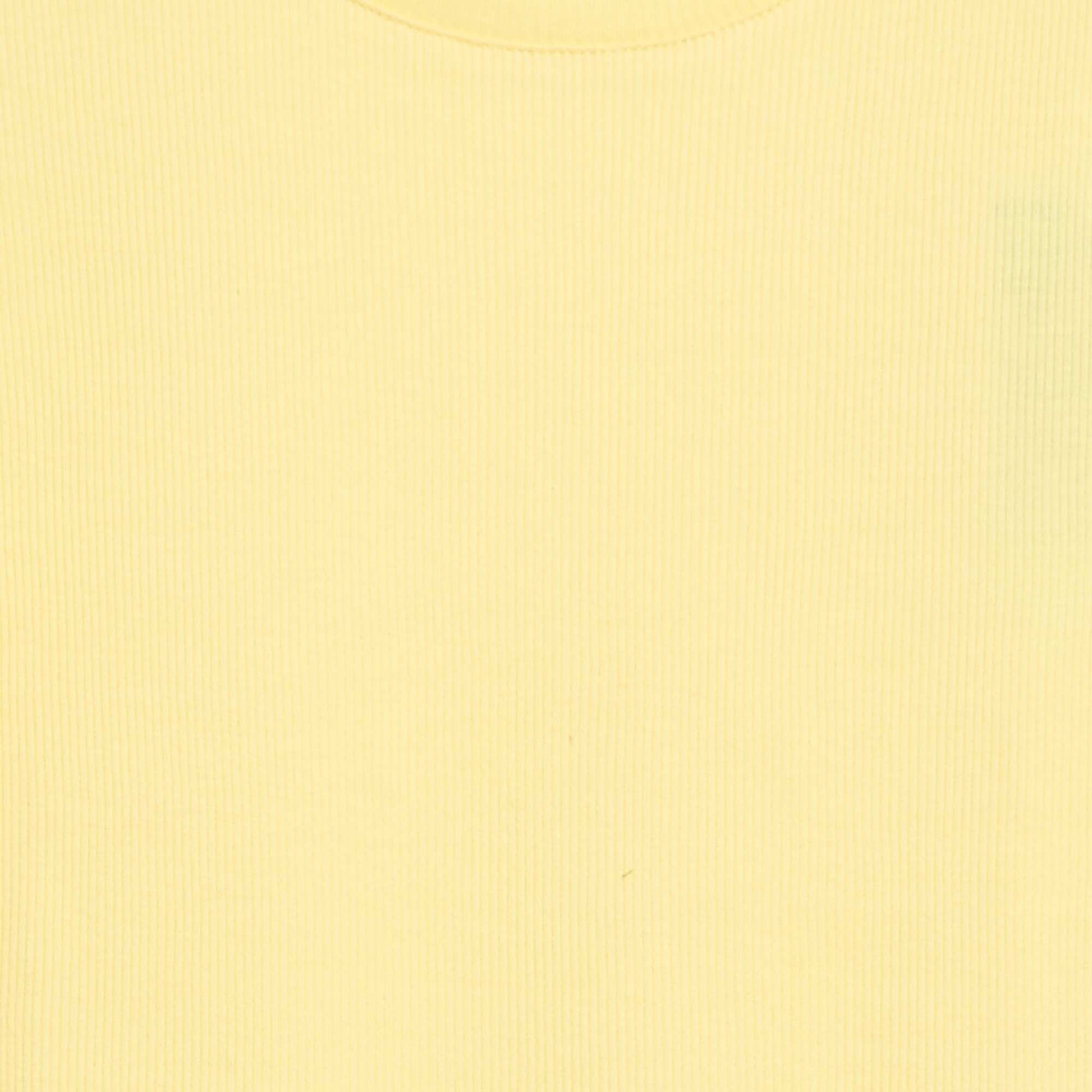 Camiseta de canalé con mangas con volantes AMARILLO