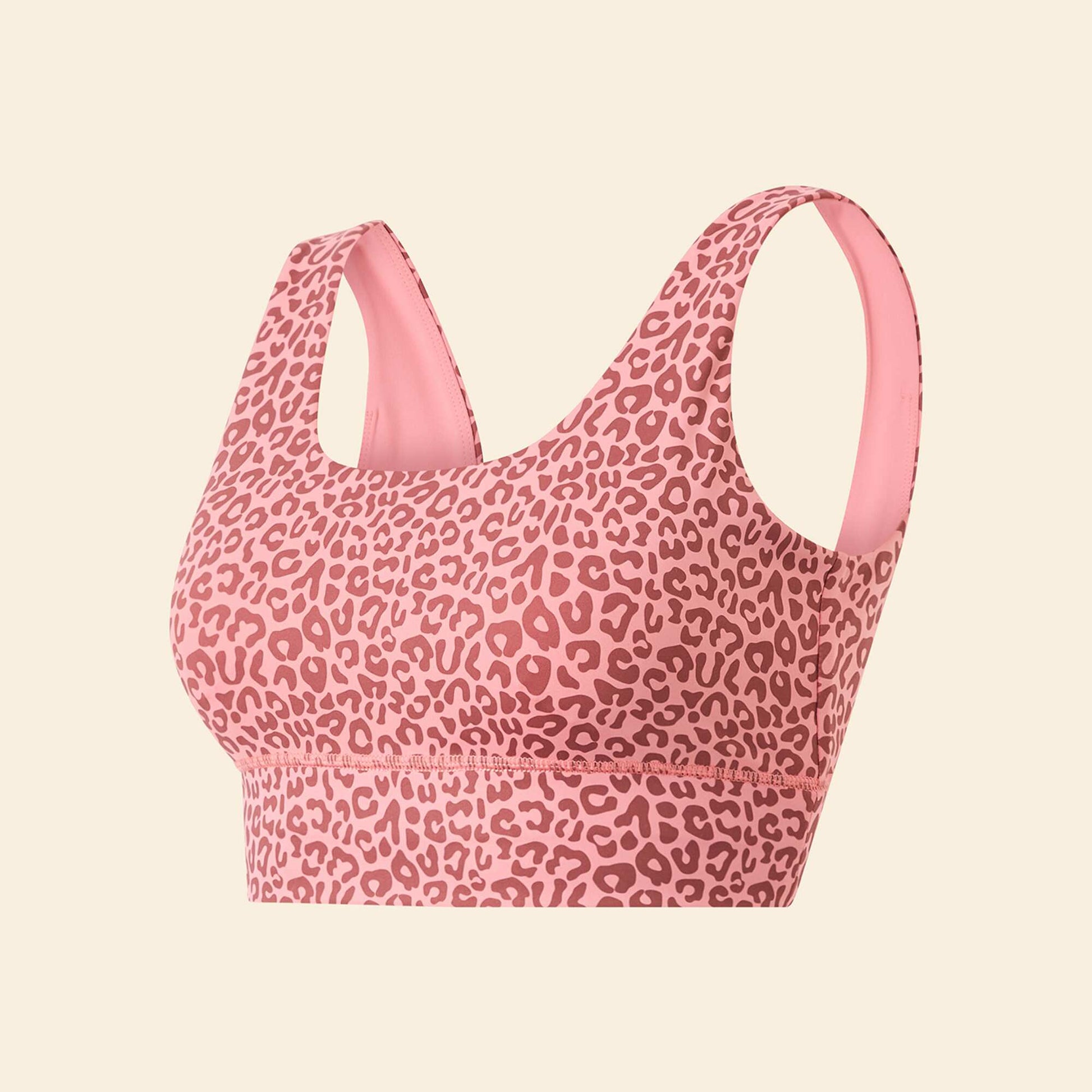 Sujetador deportivo estampado leopardo sujeción ligera ROSA