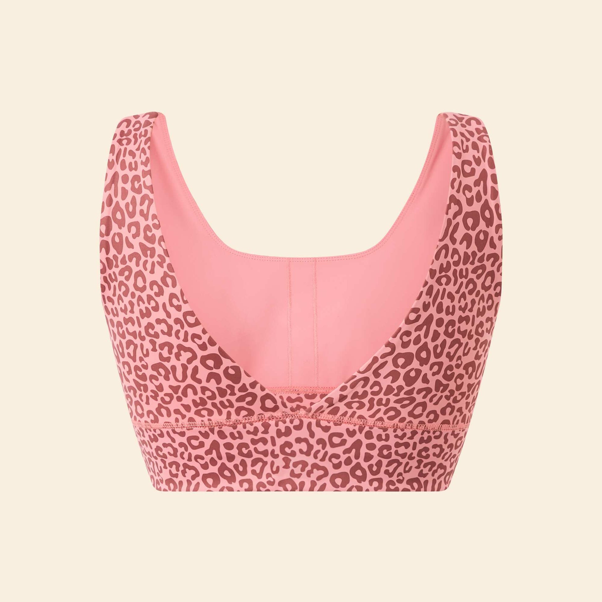 Sujetador deportivo estampado leopardo sujeción ligera ROSA