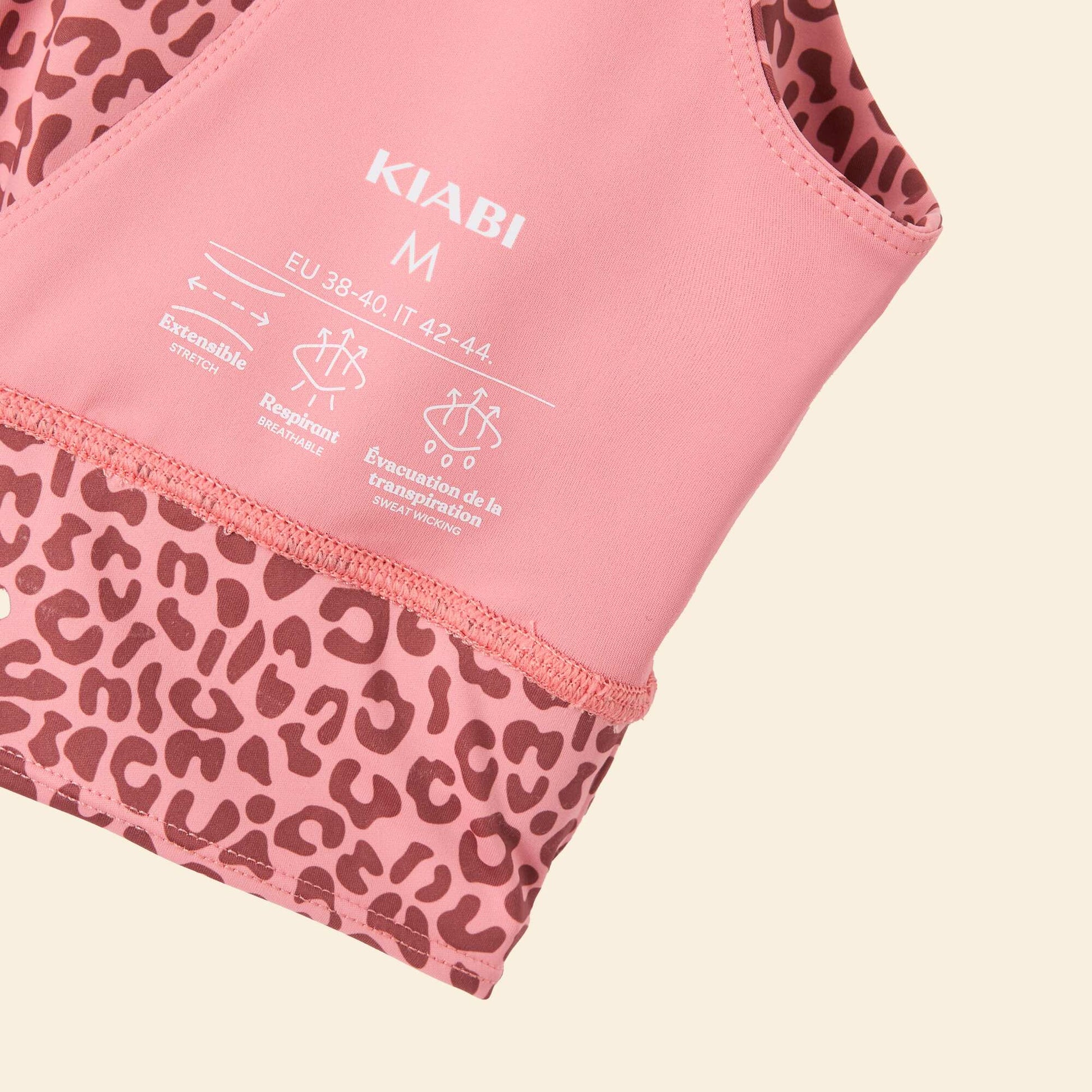 Sujetador deportivo estampado leopardo sujeción ligera ROSA