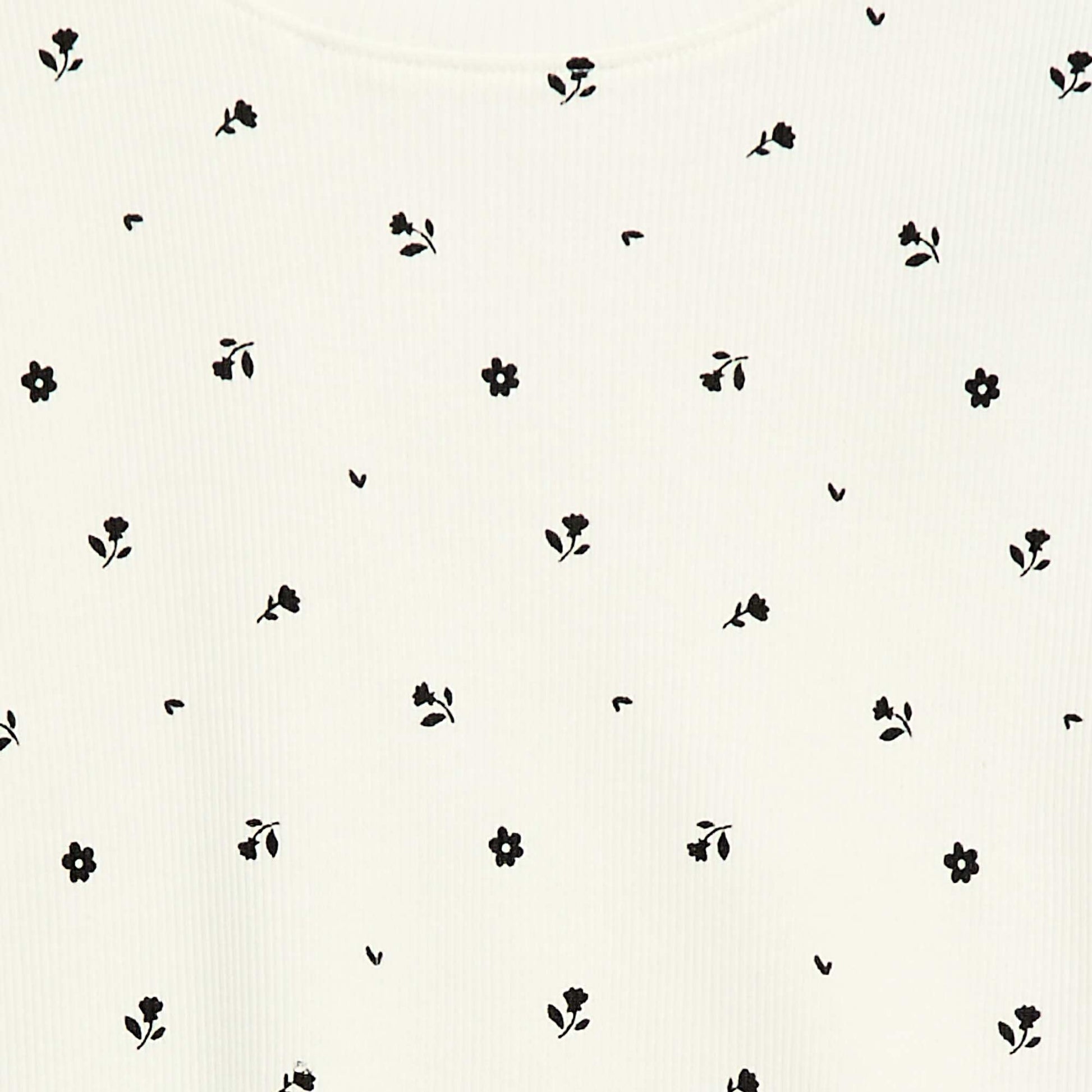 Camiseta de canalé con mangas cortas con volantes BEIGE