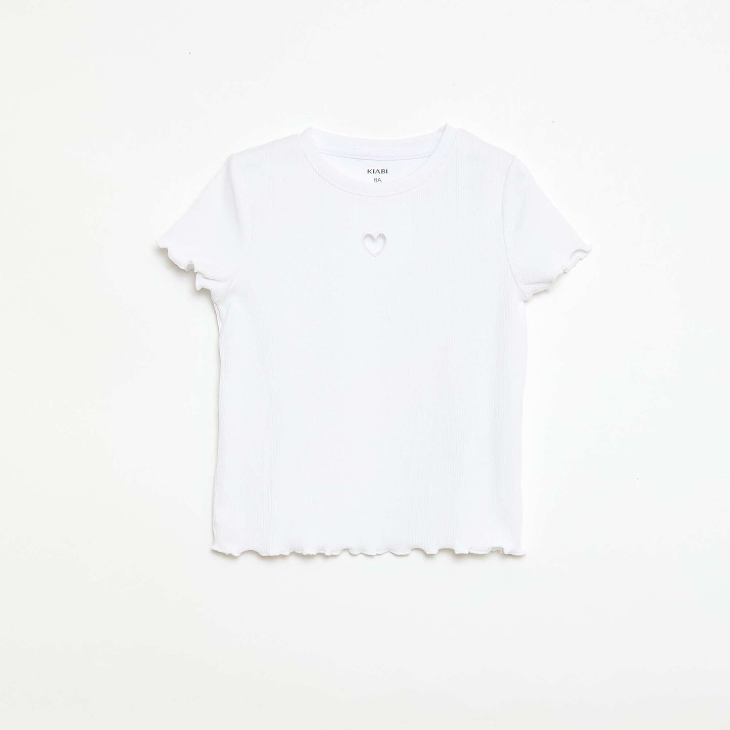 Camiseta de manga corta con forma calada BLANCO