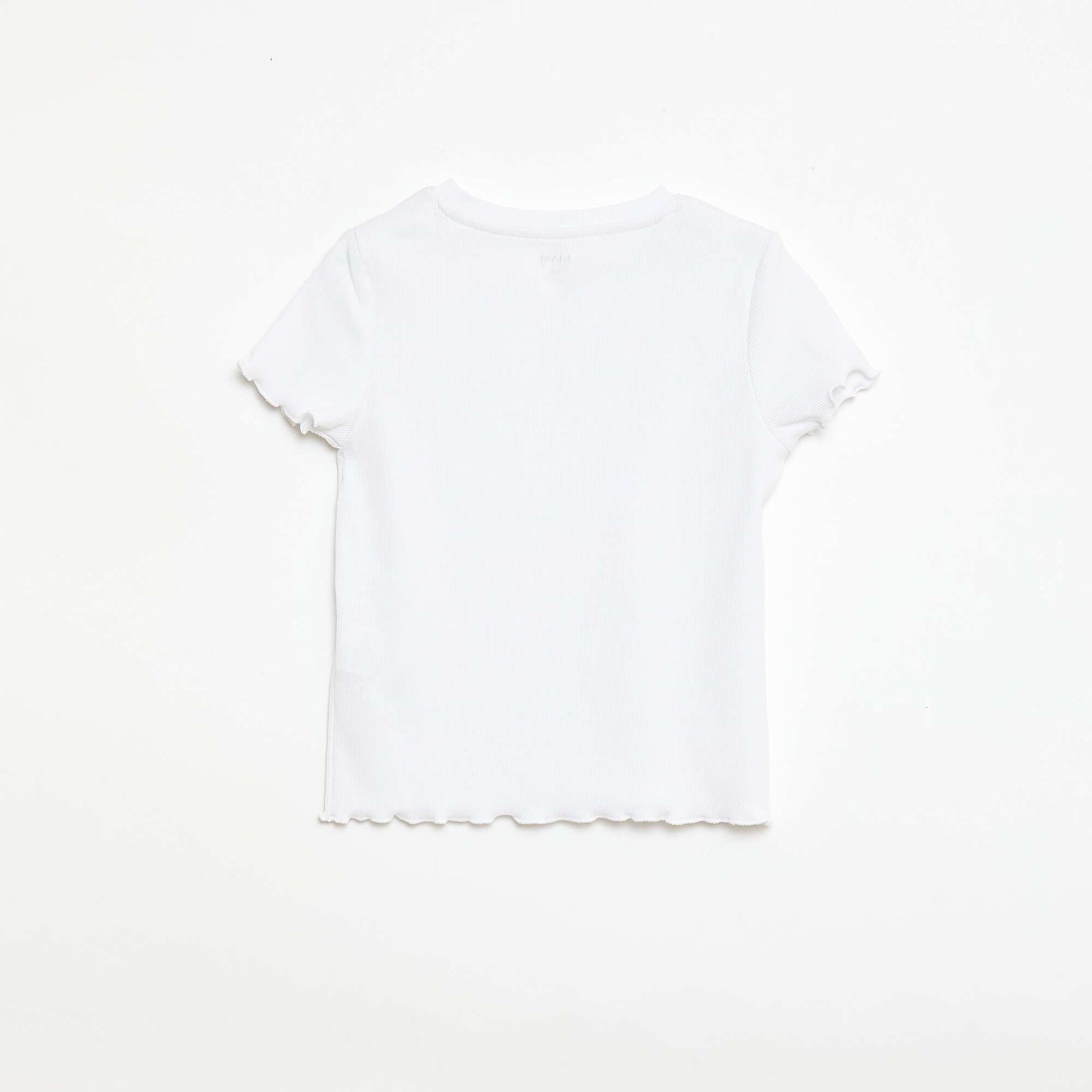 Camiseta de manga corta con forma calada BLANCO