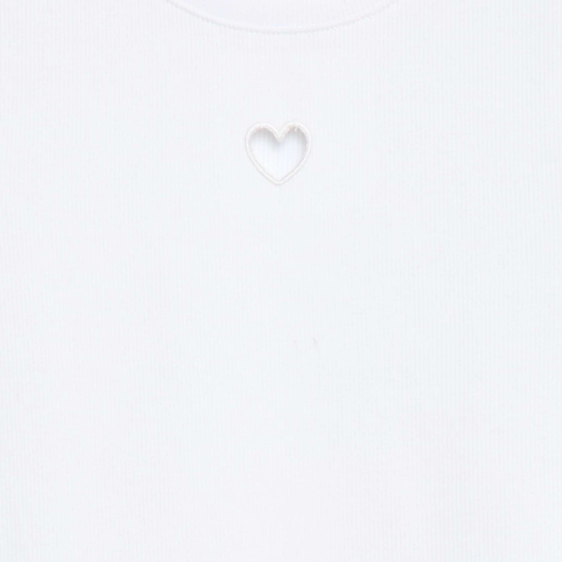 Camiseta de manga corta con forma calada BLANCO