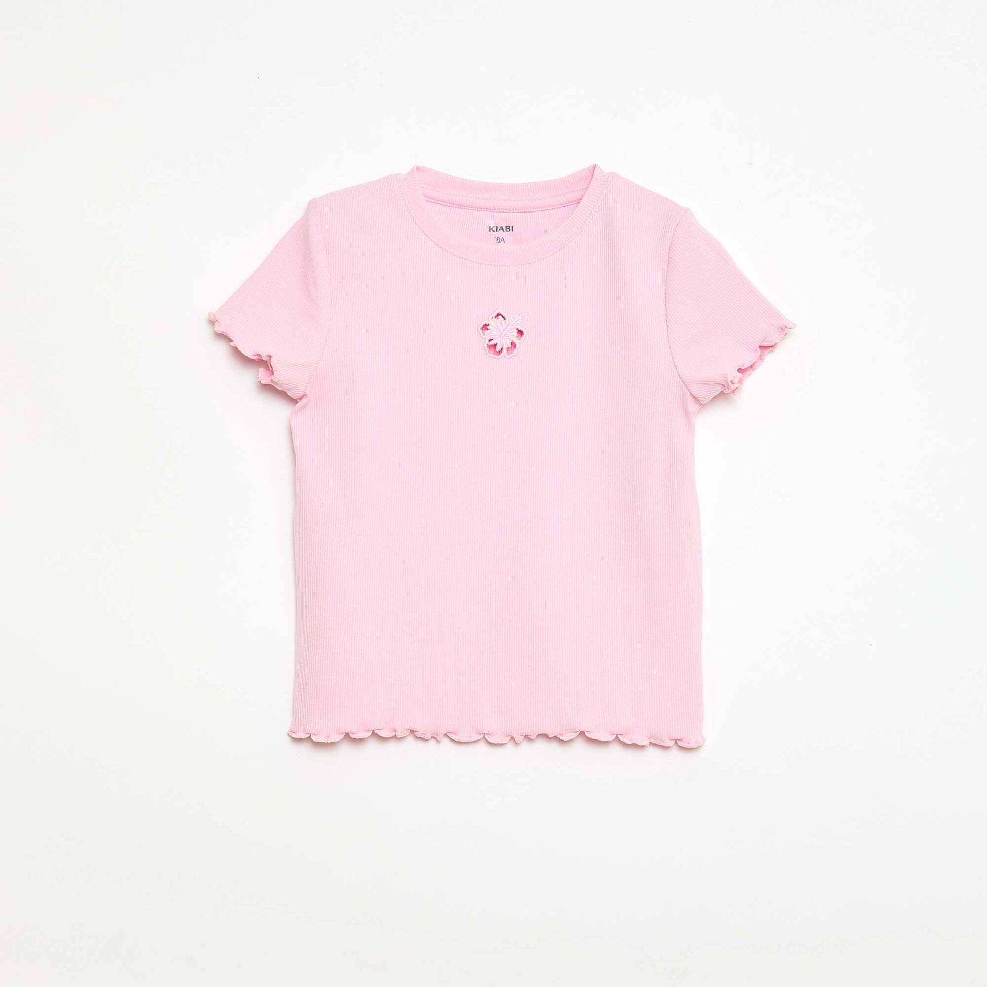 Camiseta de manga corta con forma calada ROSA