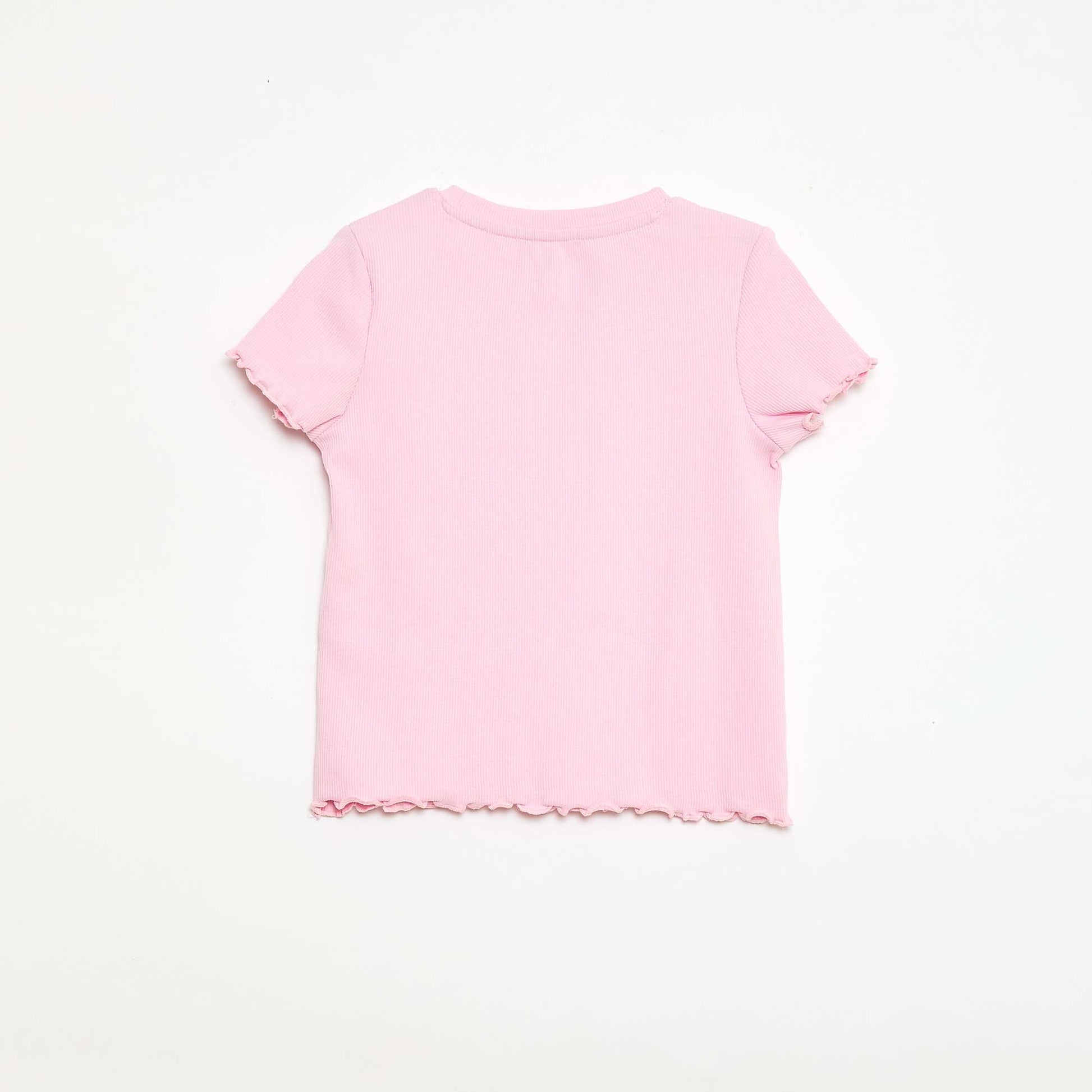Camiseta de manga corta con forma calada ROSA