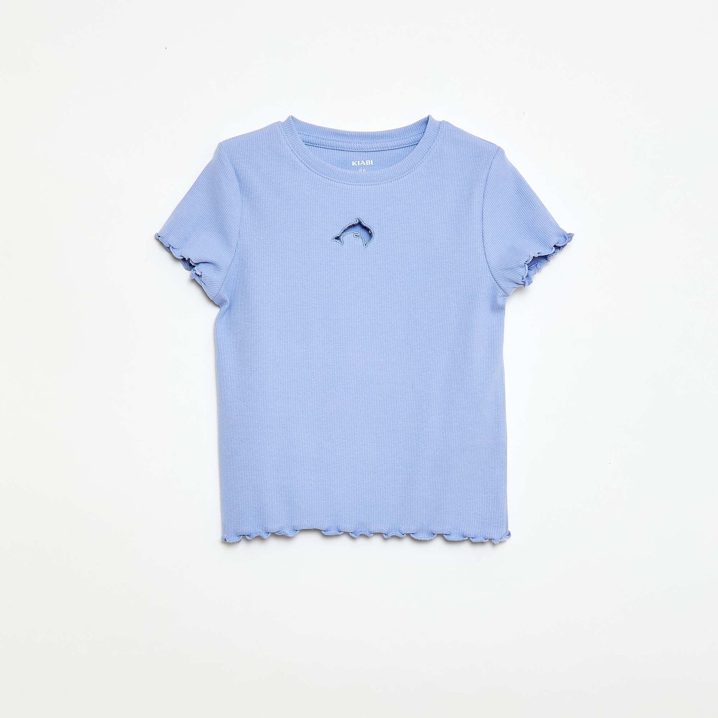 Camiseta de manga corta con forma calada AZUL