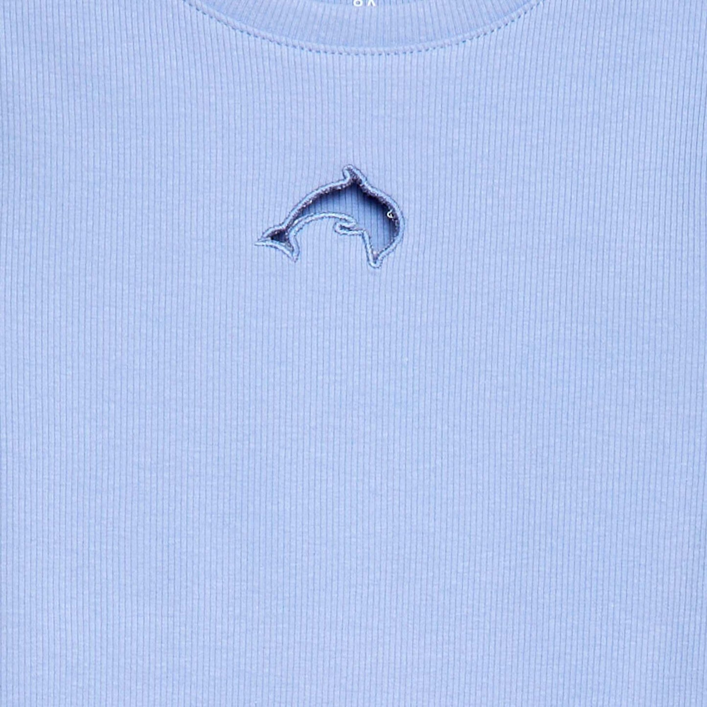 Camiseta de manga corta con forma calada AZUL