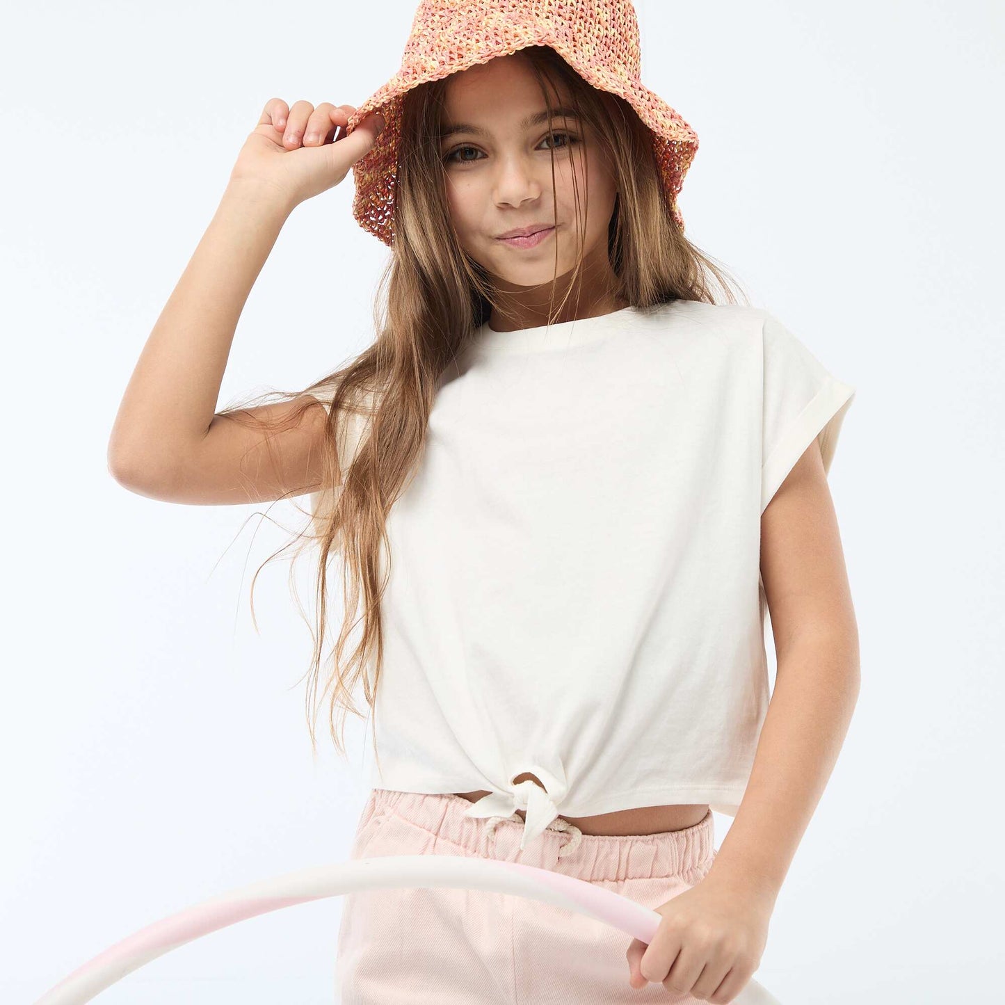 Camiseta con nudo en la cintura BLANCO