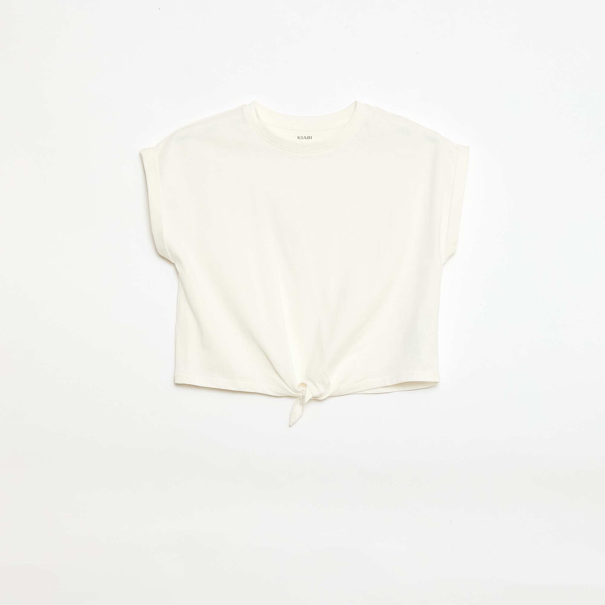 Camiseta con nudo en la cintura BLANCO