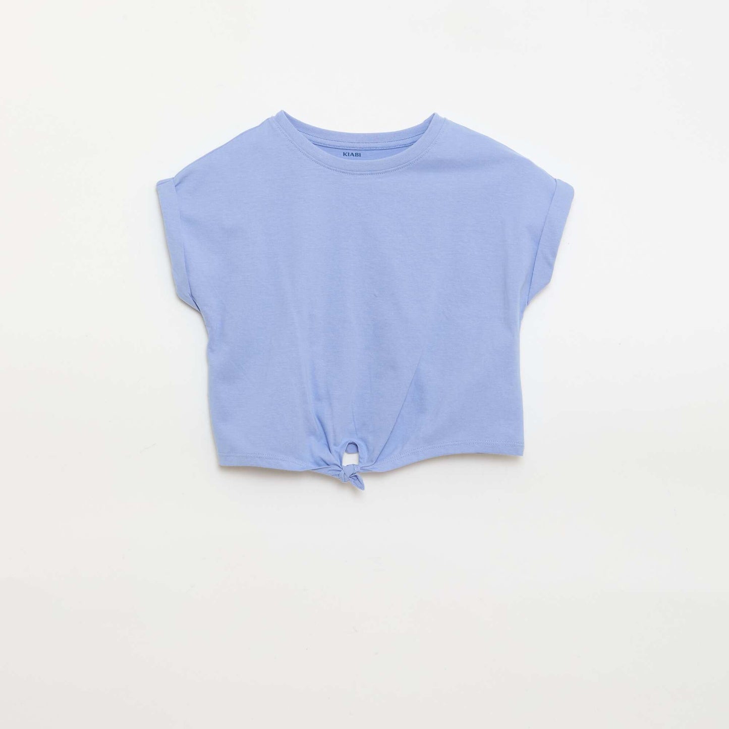 Camiseta con nudo en la cintura AZUL